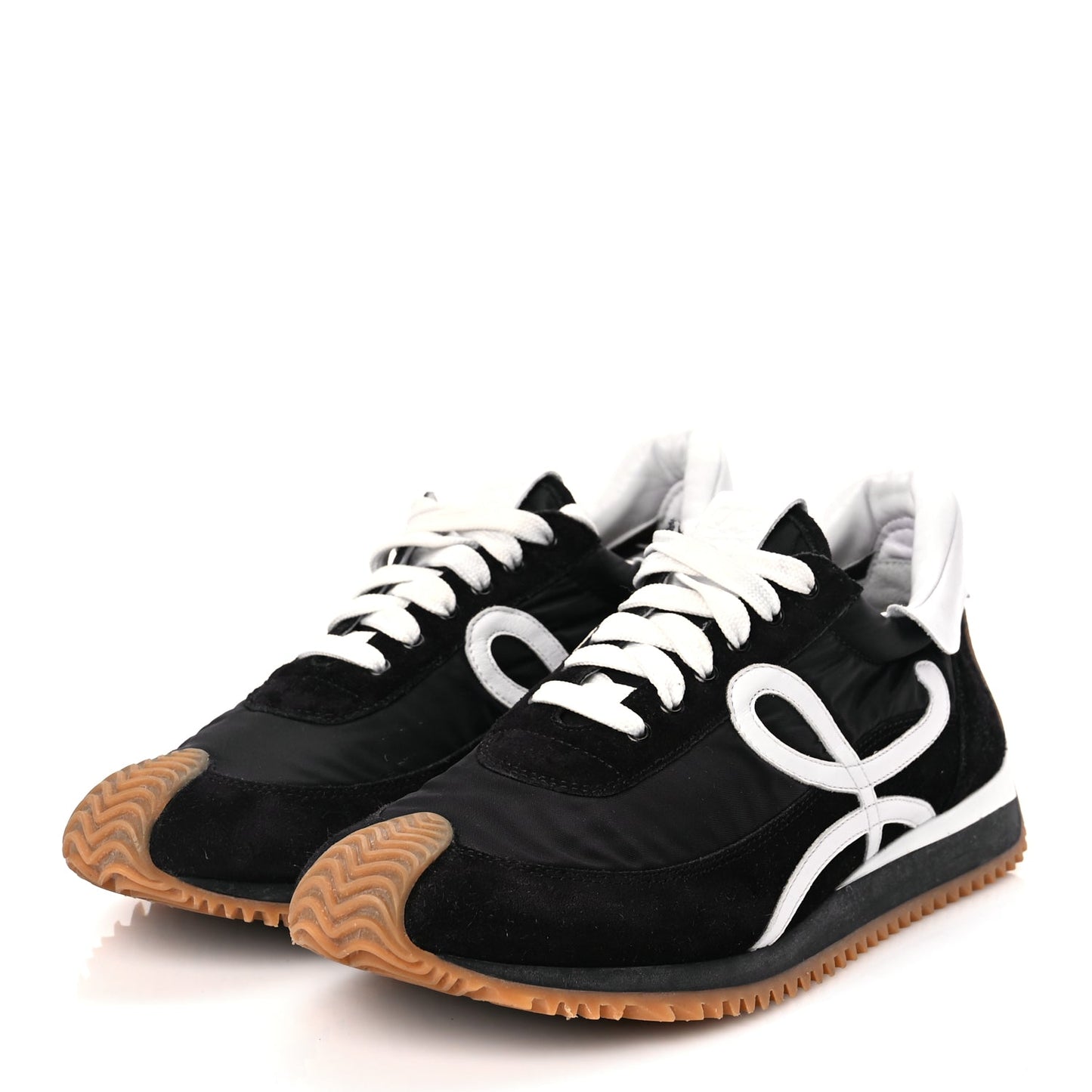 Loewe Nylon Suede Flow Runners Sneakers 40 Black