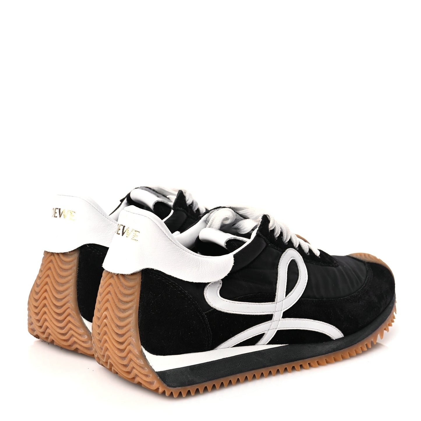 Loewe Nylon Suede Flow Runners Sneakers 40 Black