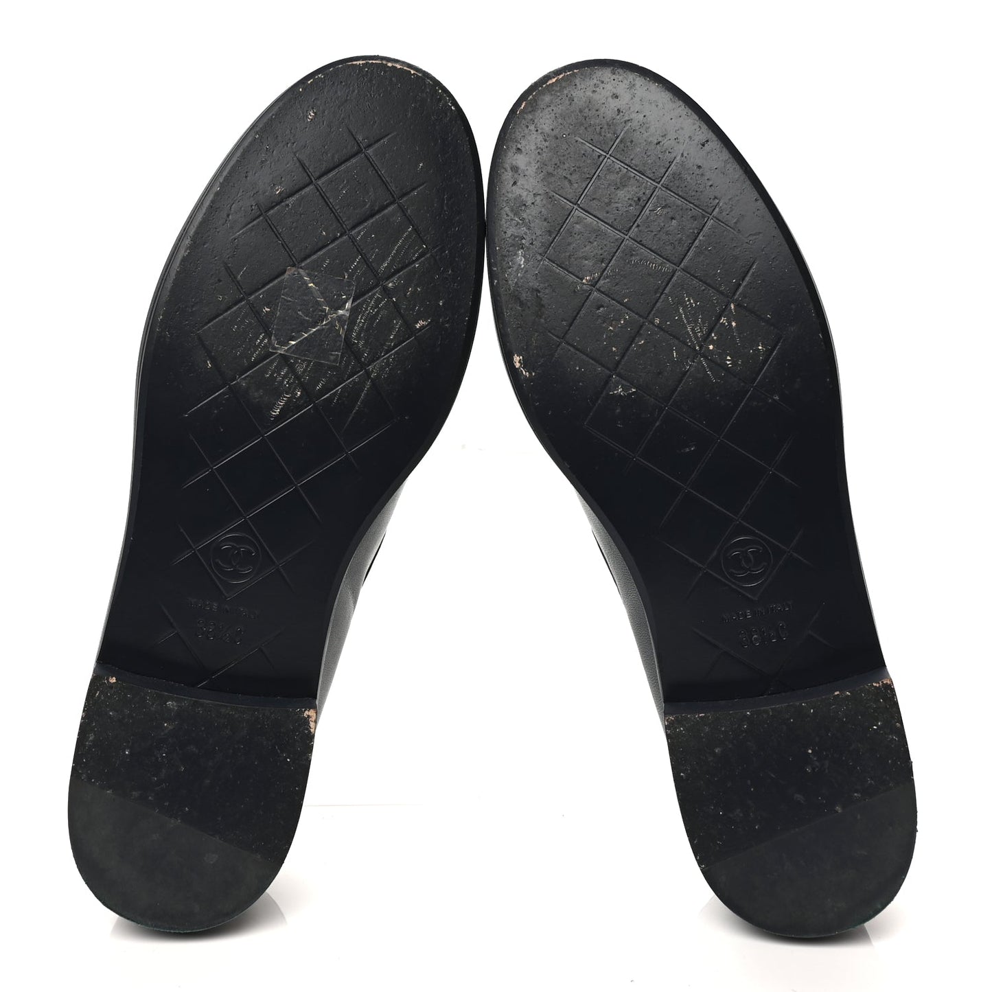 Chanel Lambskin Quilted CC Turnlock Loafers 38.5 Navy