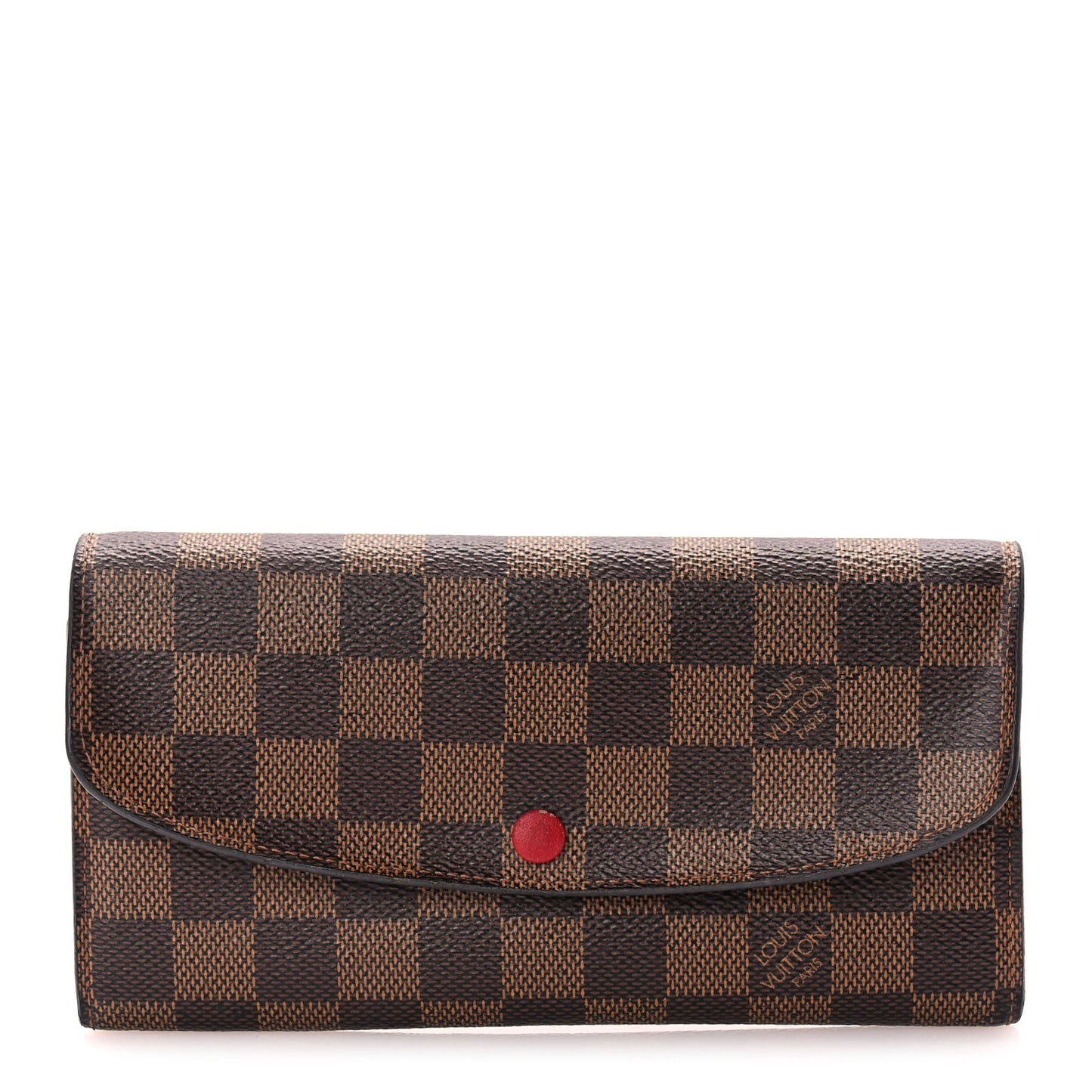 Louis Vuitton Damier Ebene Emilie Wallet Red