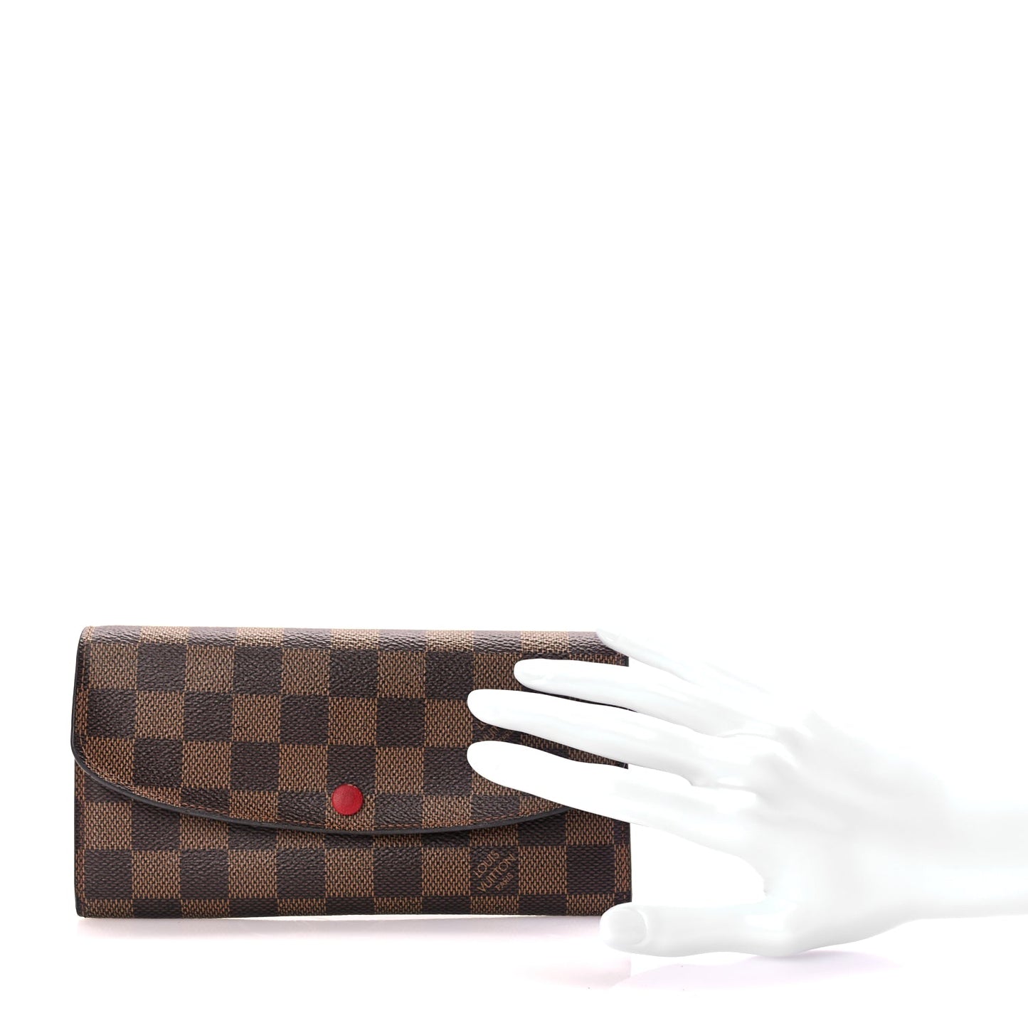 Louis Vuitton Damier Ebene Emilie Wallet Red
