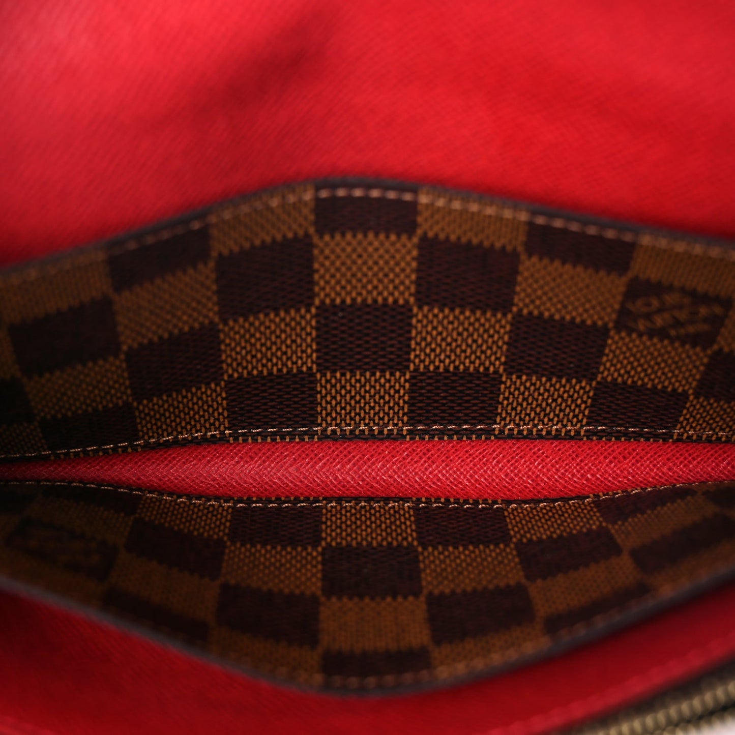 Louis Vuitton Damier Ebene Emilie Wallet Red