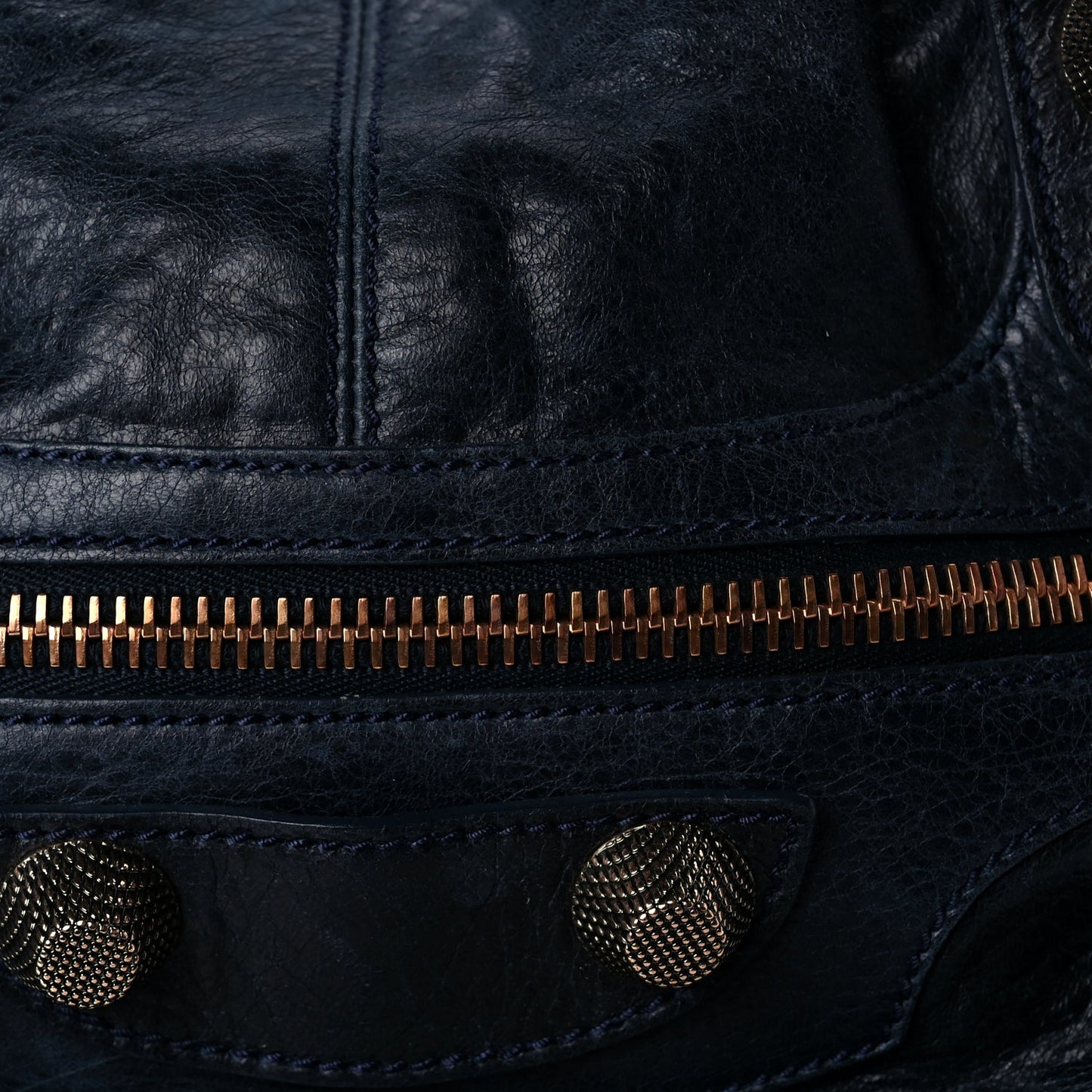 Balenciaga Agneau Giant 21 Rose Gold Hardware Pompon Marine