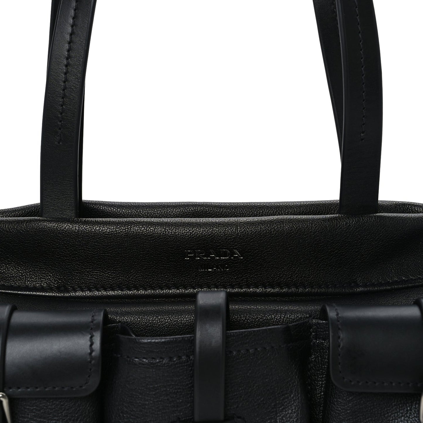 Prada Bufalo Large Route Tote Bag  Black