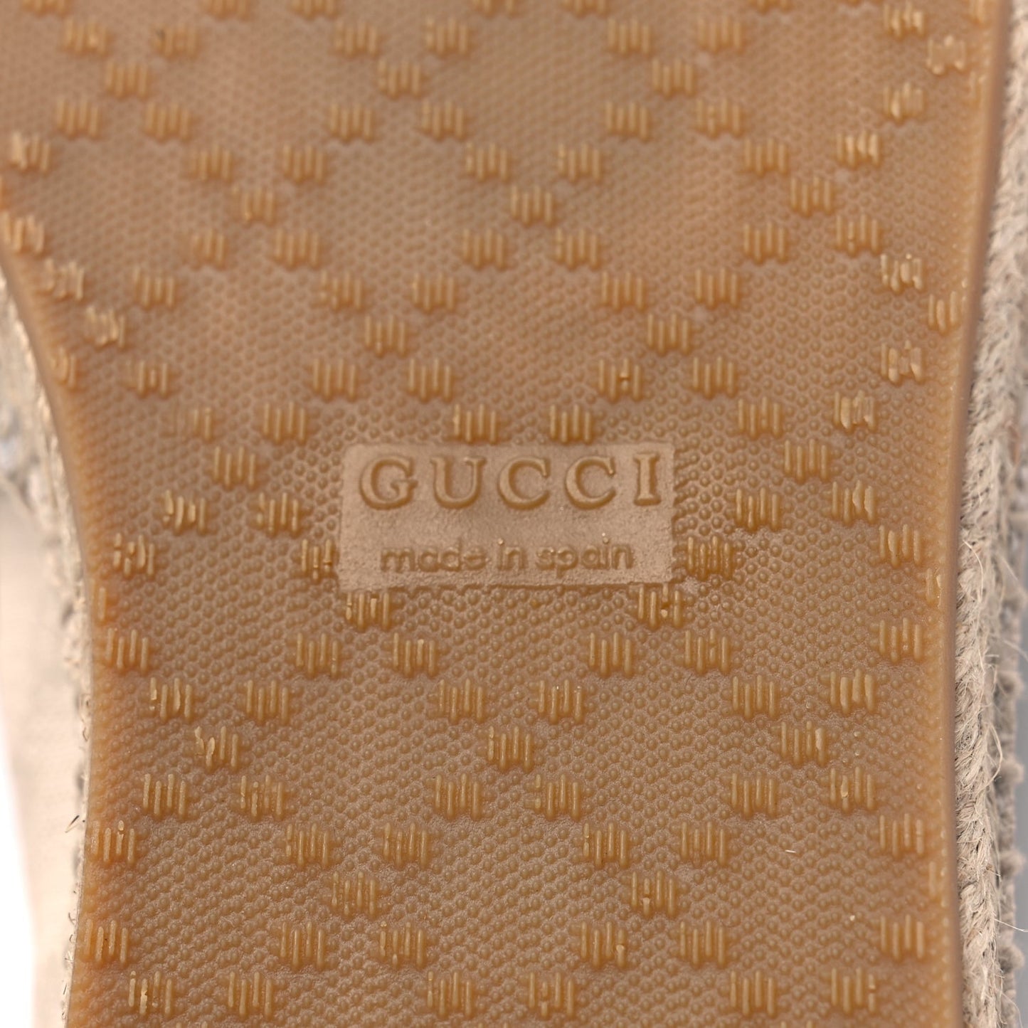 Gucci Washed Cotton Miro Soft Calfskin GG Monogram Espadrilles 38 White Mystic