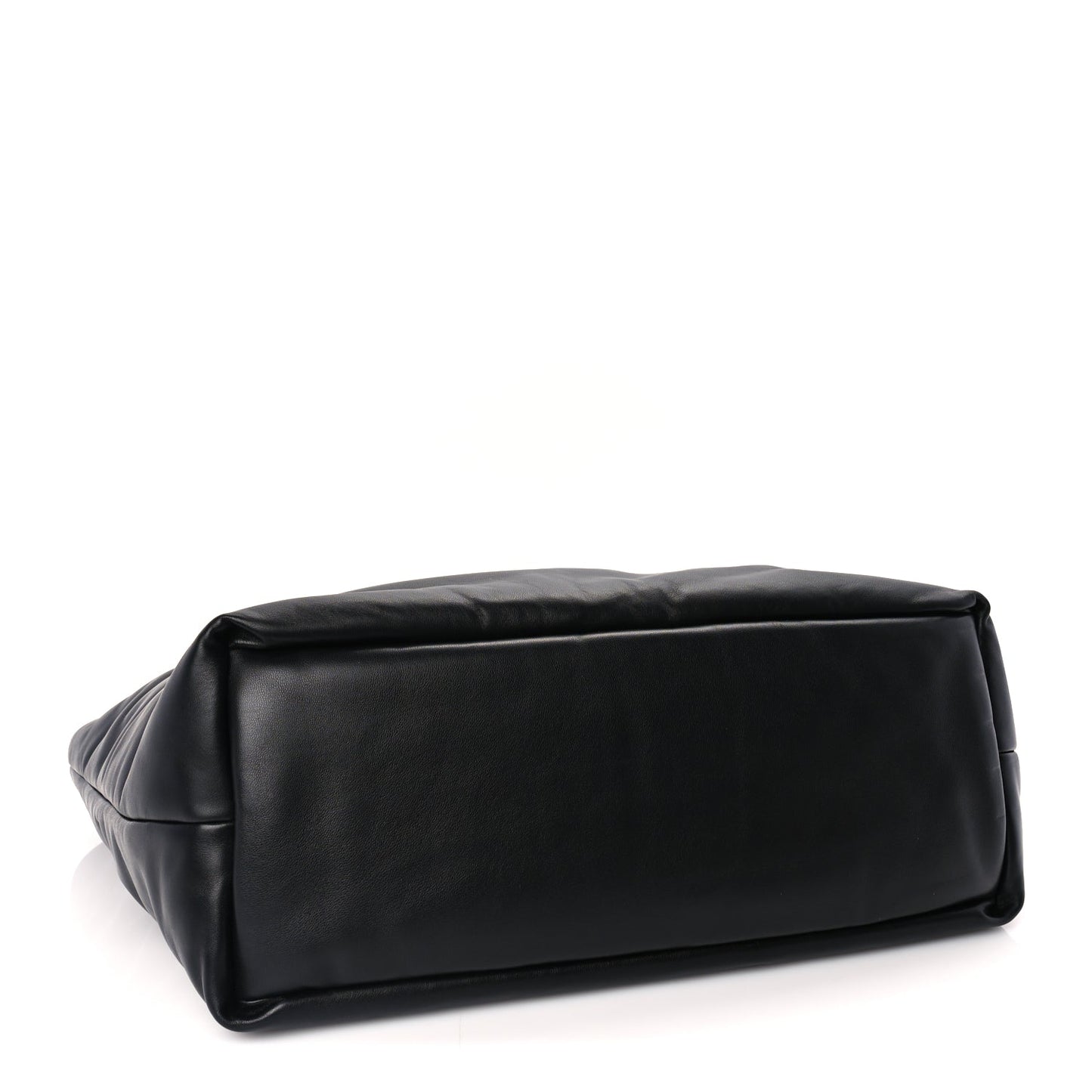 Saint Laurent Lambskin Wide Puffer Tote  Black