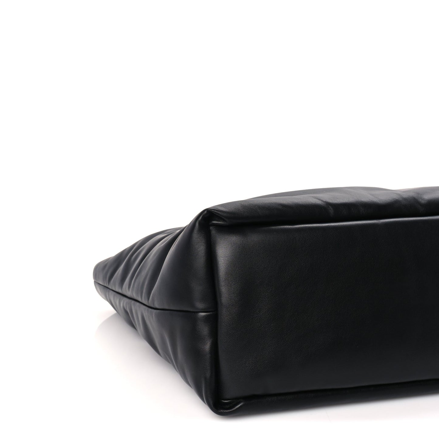 Saint Laurent Lambskin Wide Puffer Tote  Black