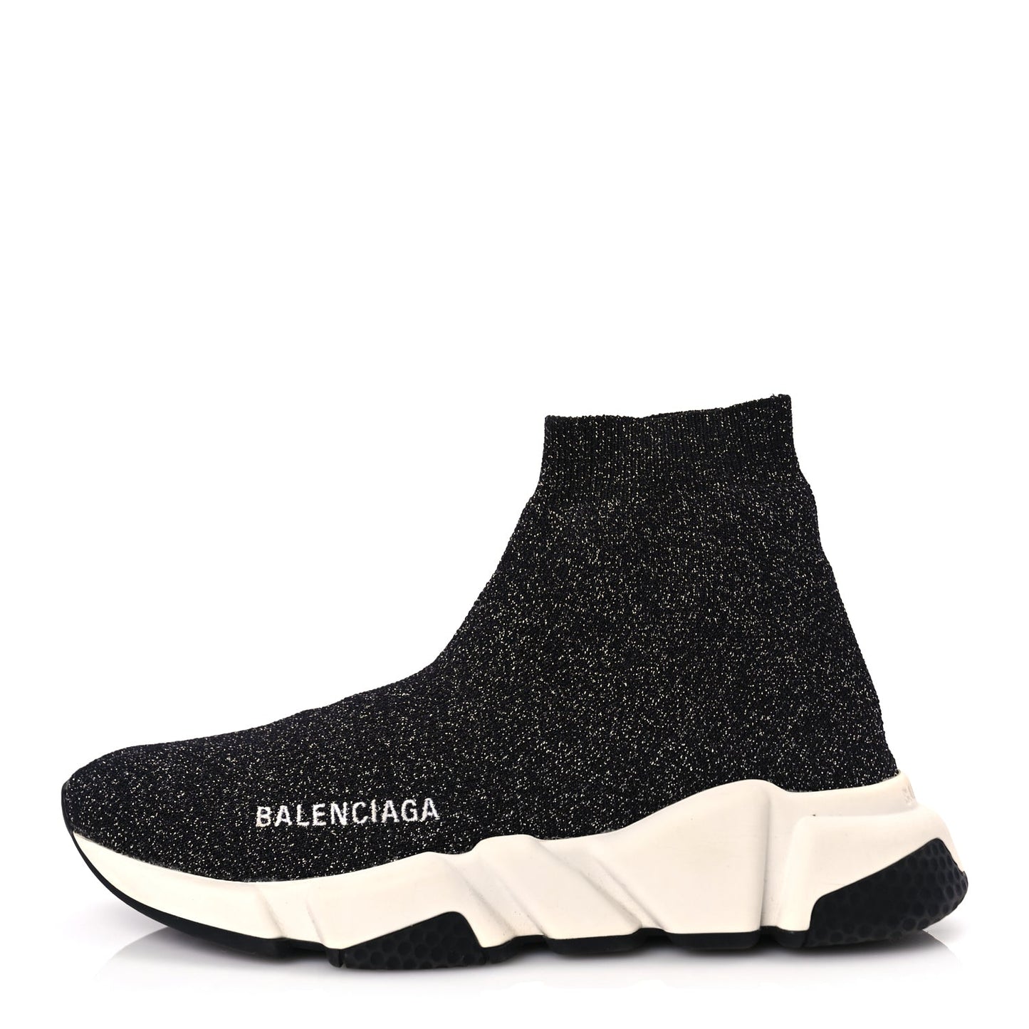 Balenciaga Knit Metal Womens Speed Sneakers 35 Black