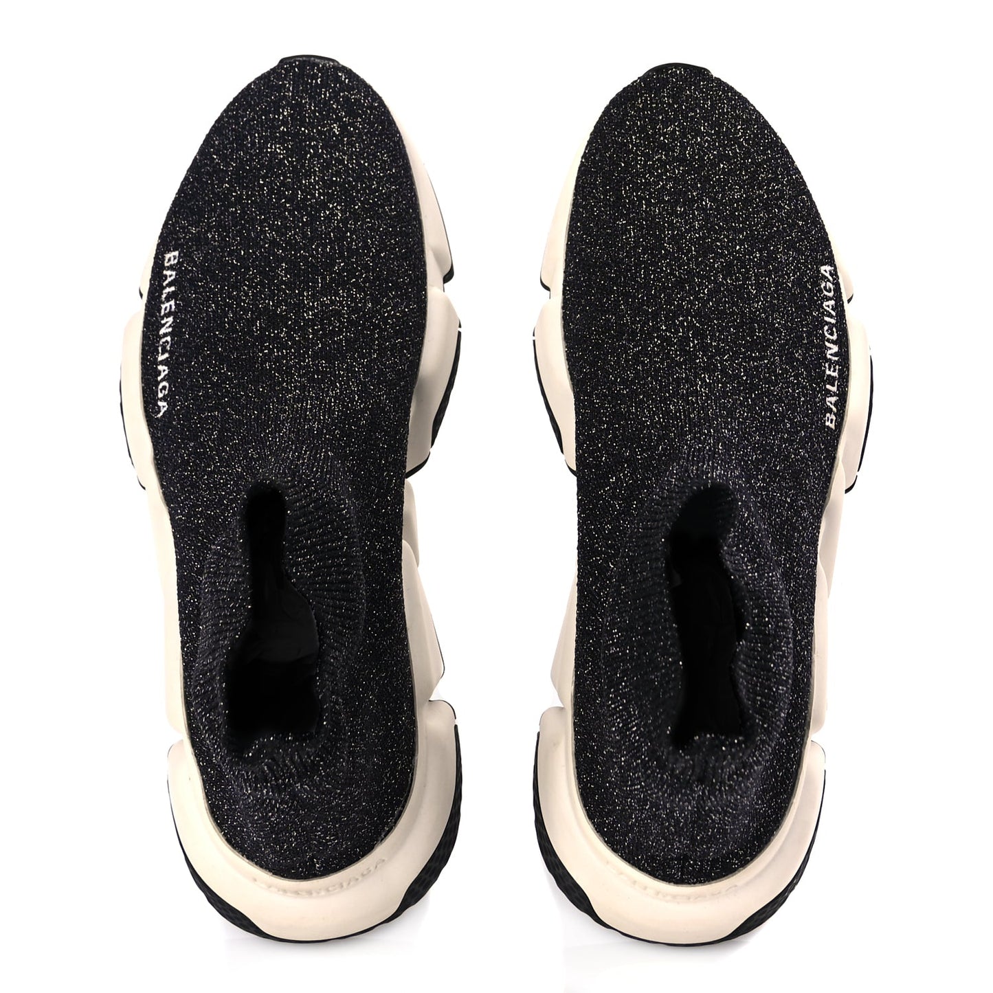 Balenciaga Knit Metal Womens Speed Sneakers 35 Black