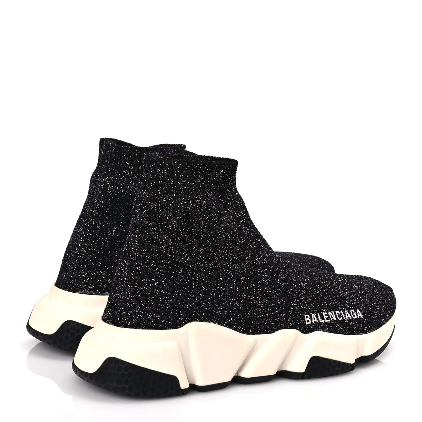Balenciaga Knit Metal Womens Speed Sneakers 35 Black