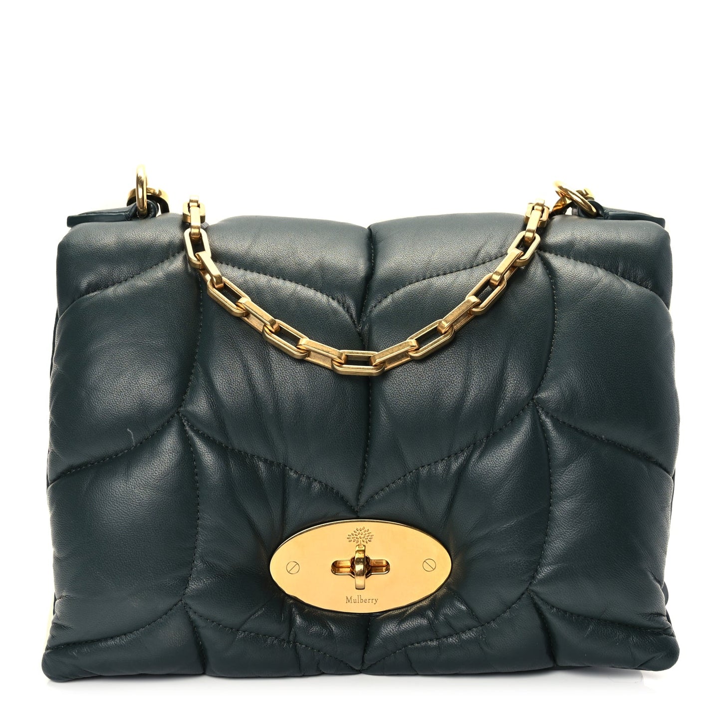 Mulberry Nappa Pillow Quilted Little Softie Bag Mulberry Green