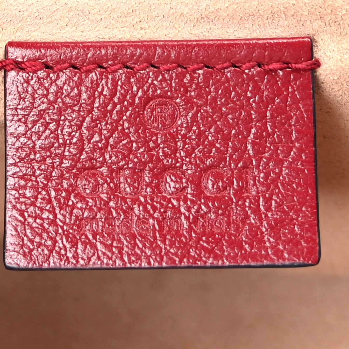 Gucci Vintage Effect Calfskin Matelasse Diagonal Super Mini Torchon GG Marmont Shoulder Bag Black Romantic Cherry Black Romantic Cherry