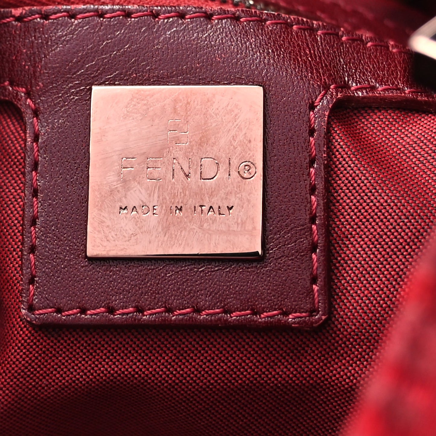 Fendi Zucchino Mama Baguette Bordeaux Rubino