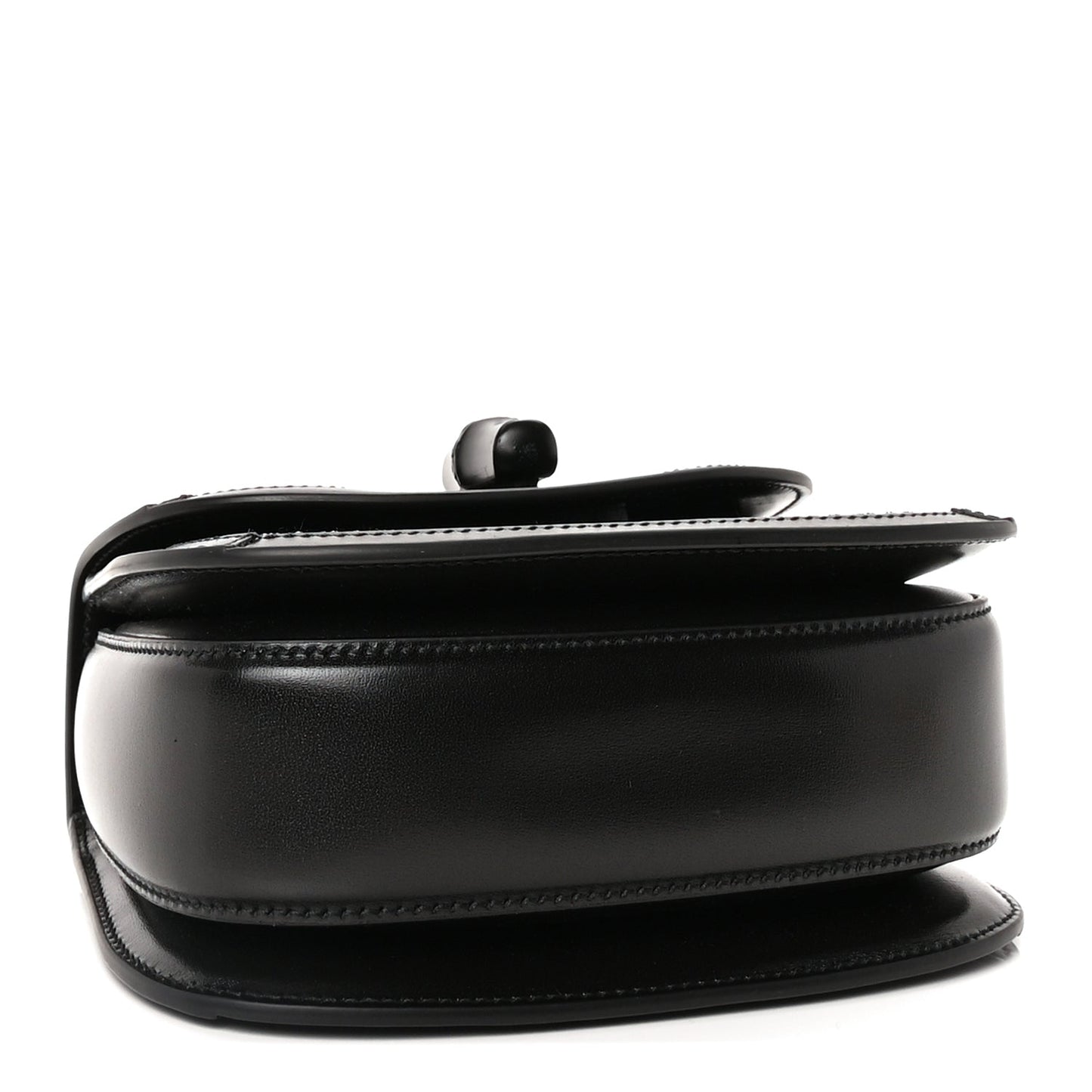 Gucci Moire Fabric Calfskin Rhinestone Monogram Monochrome Mini Bamboo 1947 Top Handle Chain Bag Black