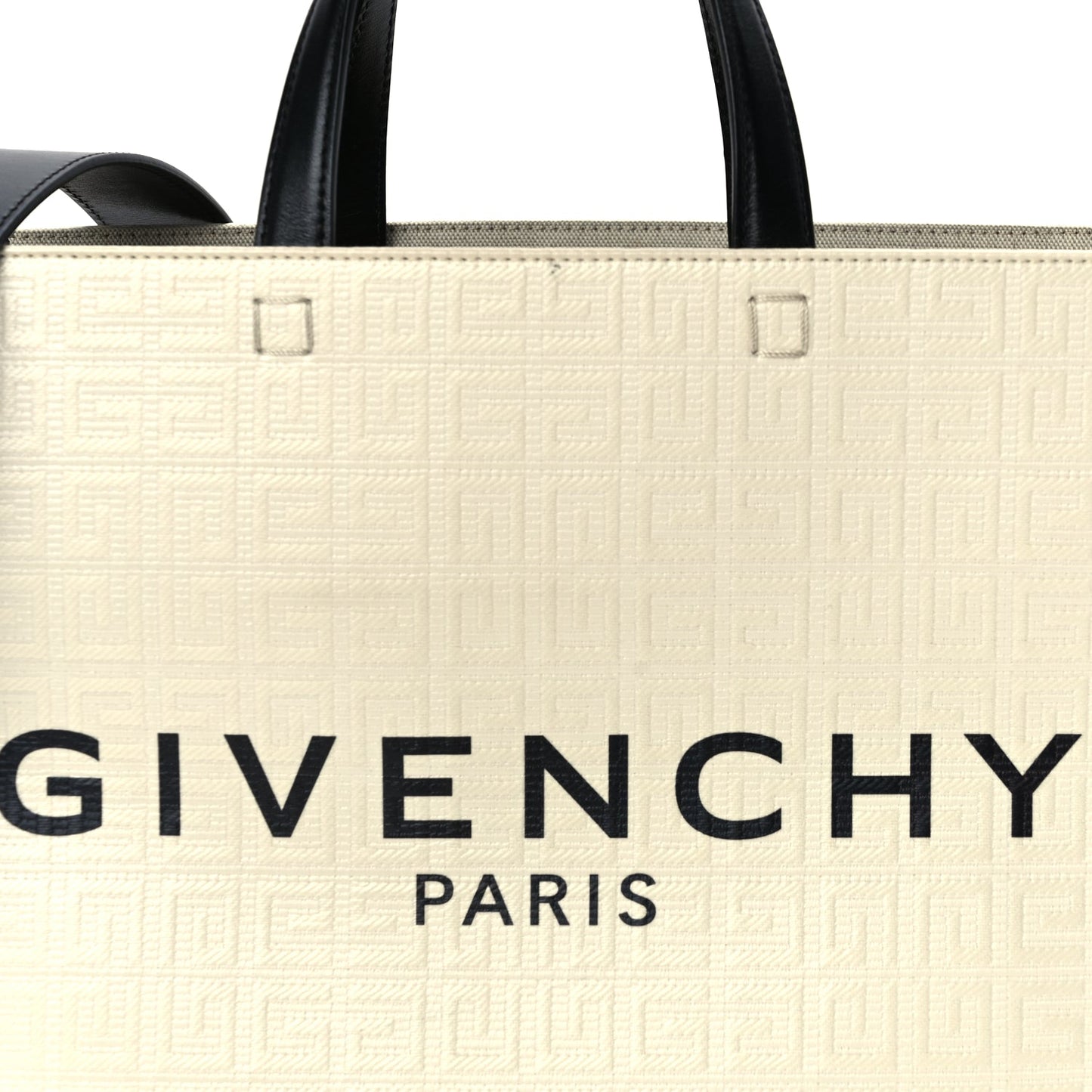 Givenchy Canvas Logo 4G Embossed Medium Tote Beige Black