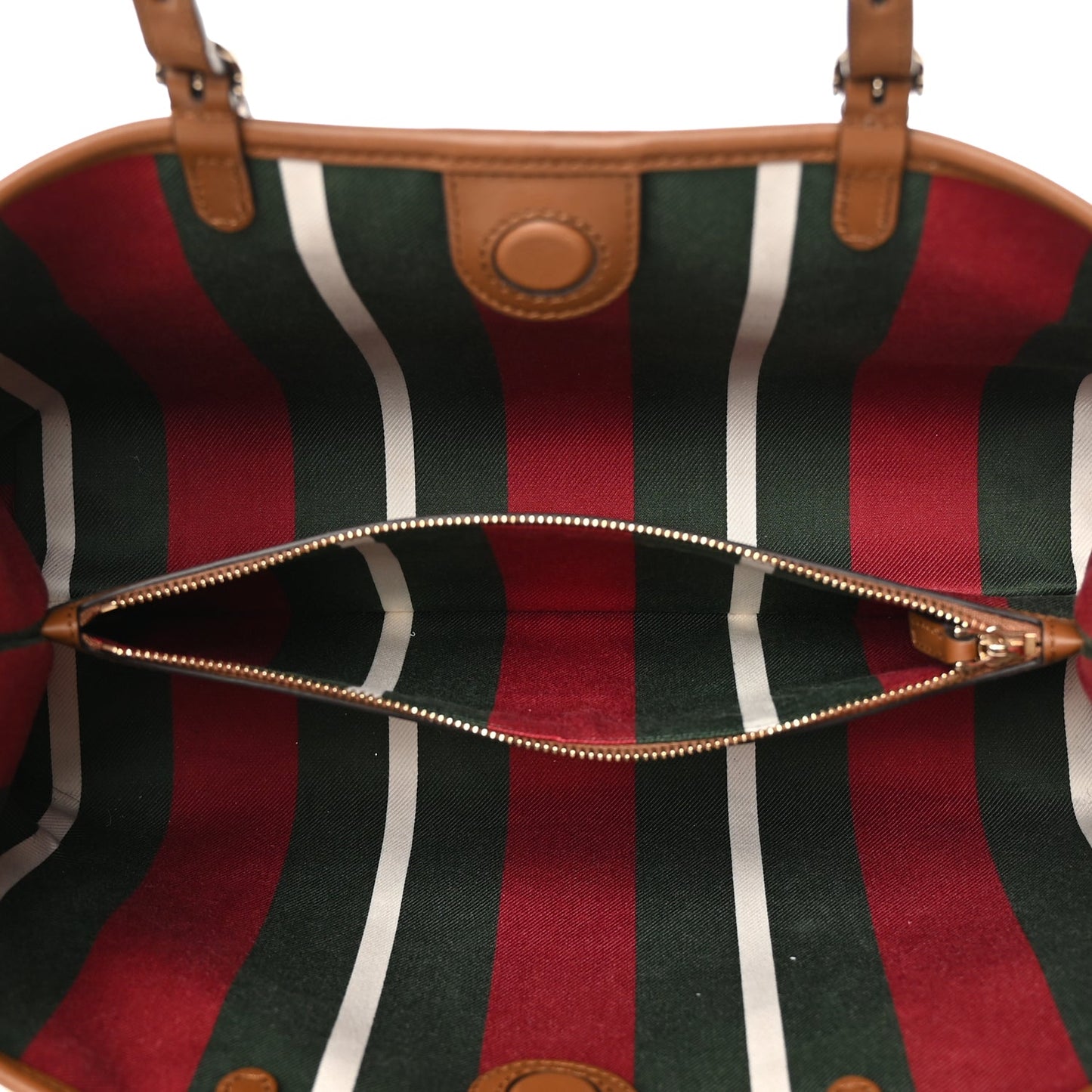 Gucci GG Supreme Monogram Emblem Small Tote Bag Beige Dark Brown