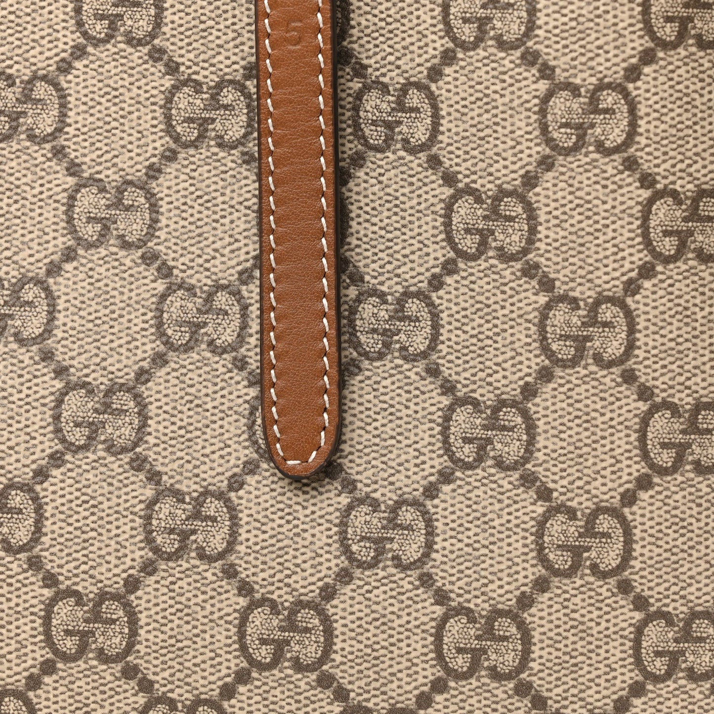 Gucci GG Supreme Monogram Emblem Small Tote Bag Beige Dark Brown