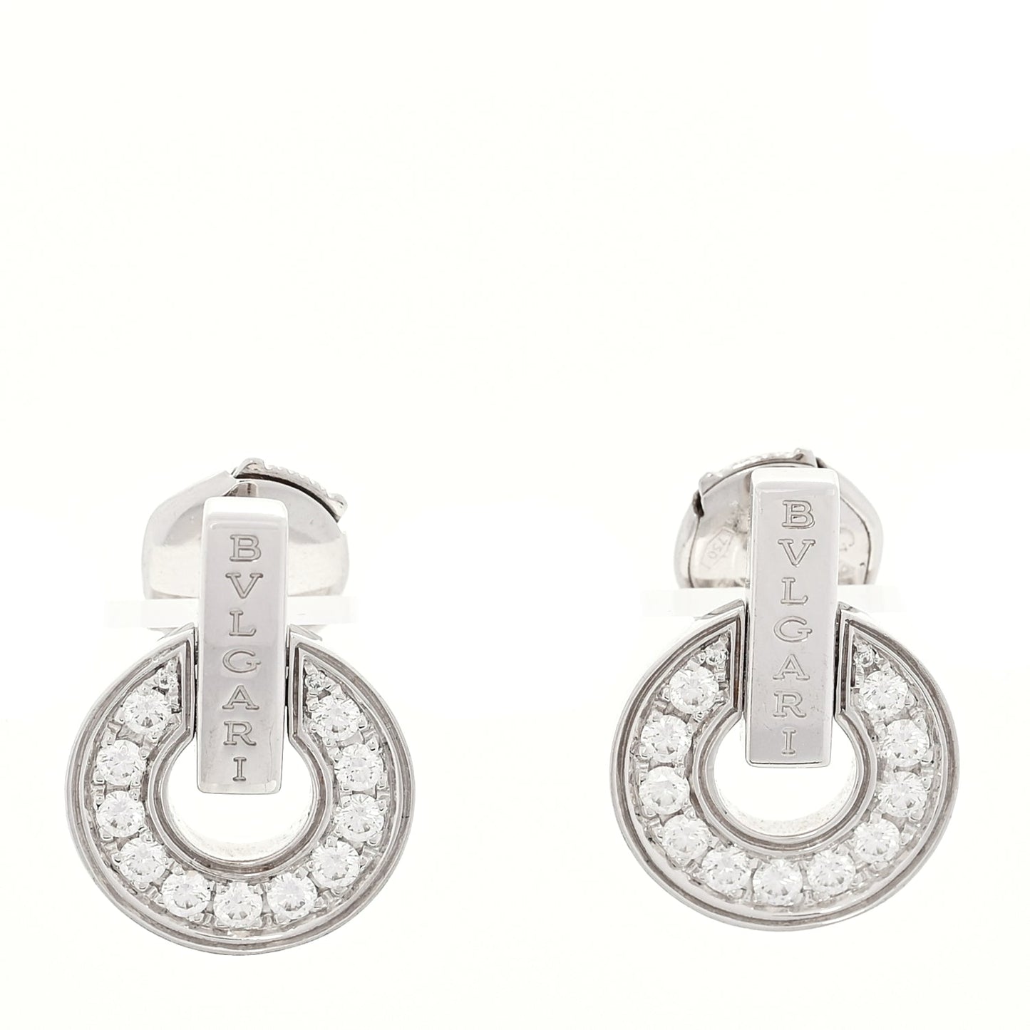 18K White Gold Diamond BVLGARI BVLGARI Openwork Earrings