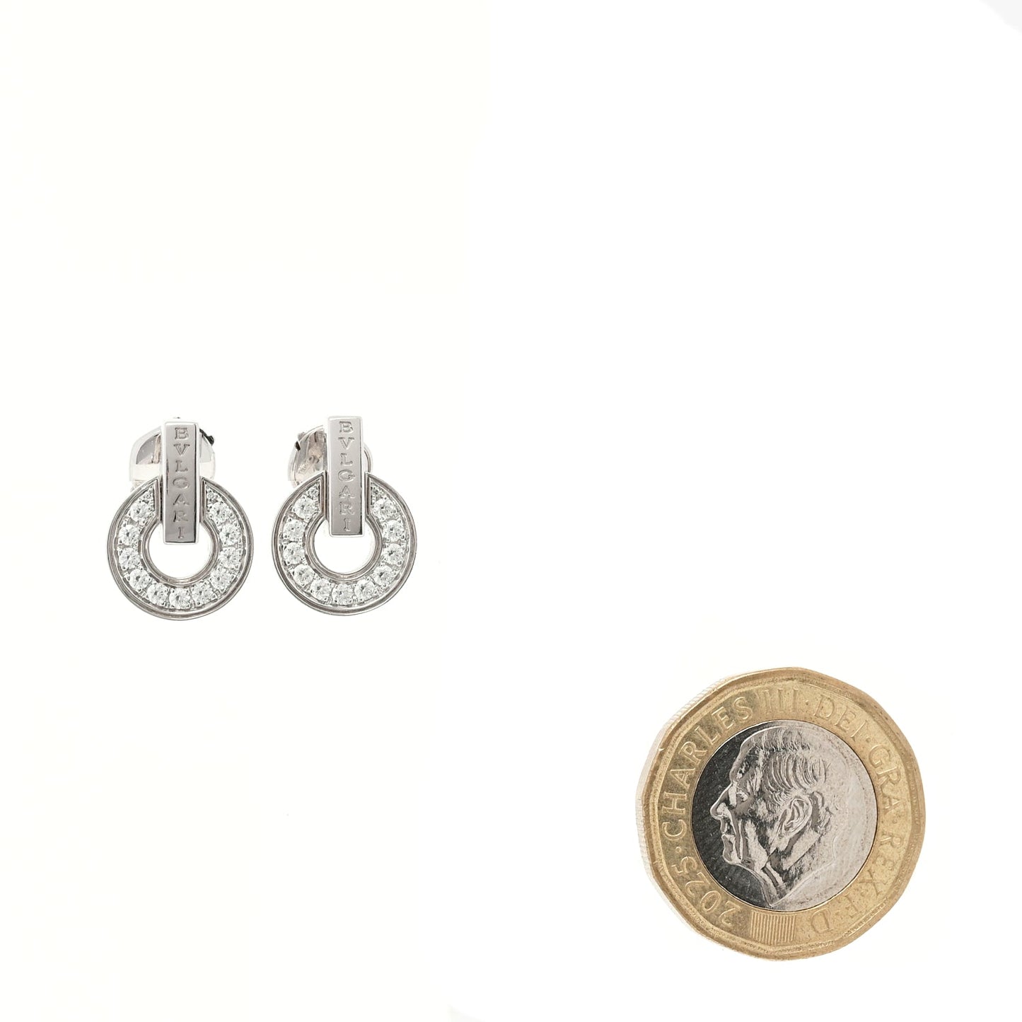 18K White Gold Diamond BVLGARI BVLGARI Openwork Earrings