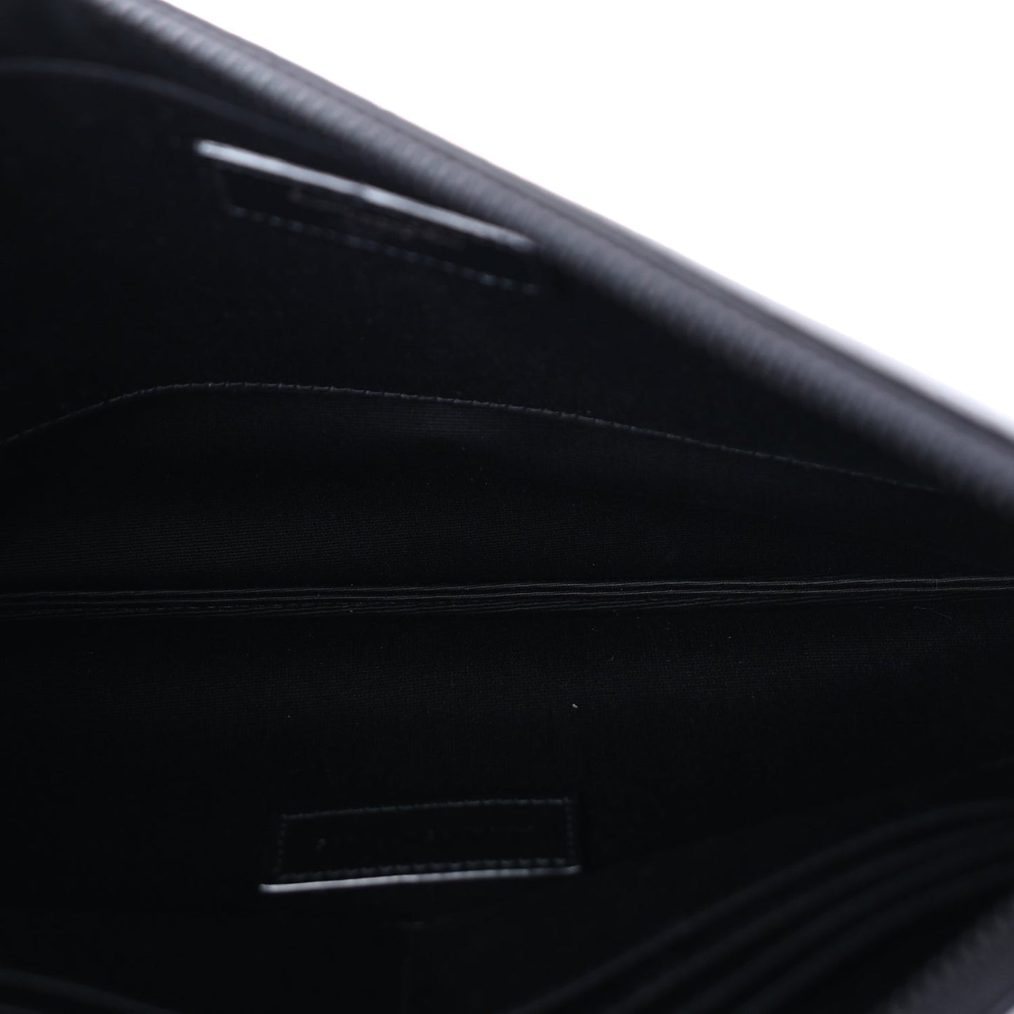 Saint Laurent Calfskin Crocodile Embossed Tablet Pouch  Black
