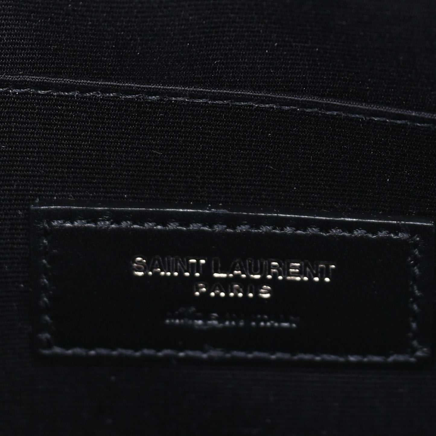 Saint Laurent Calfskin Crocodile Embossed Tablet Pouch  Black
