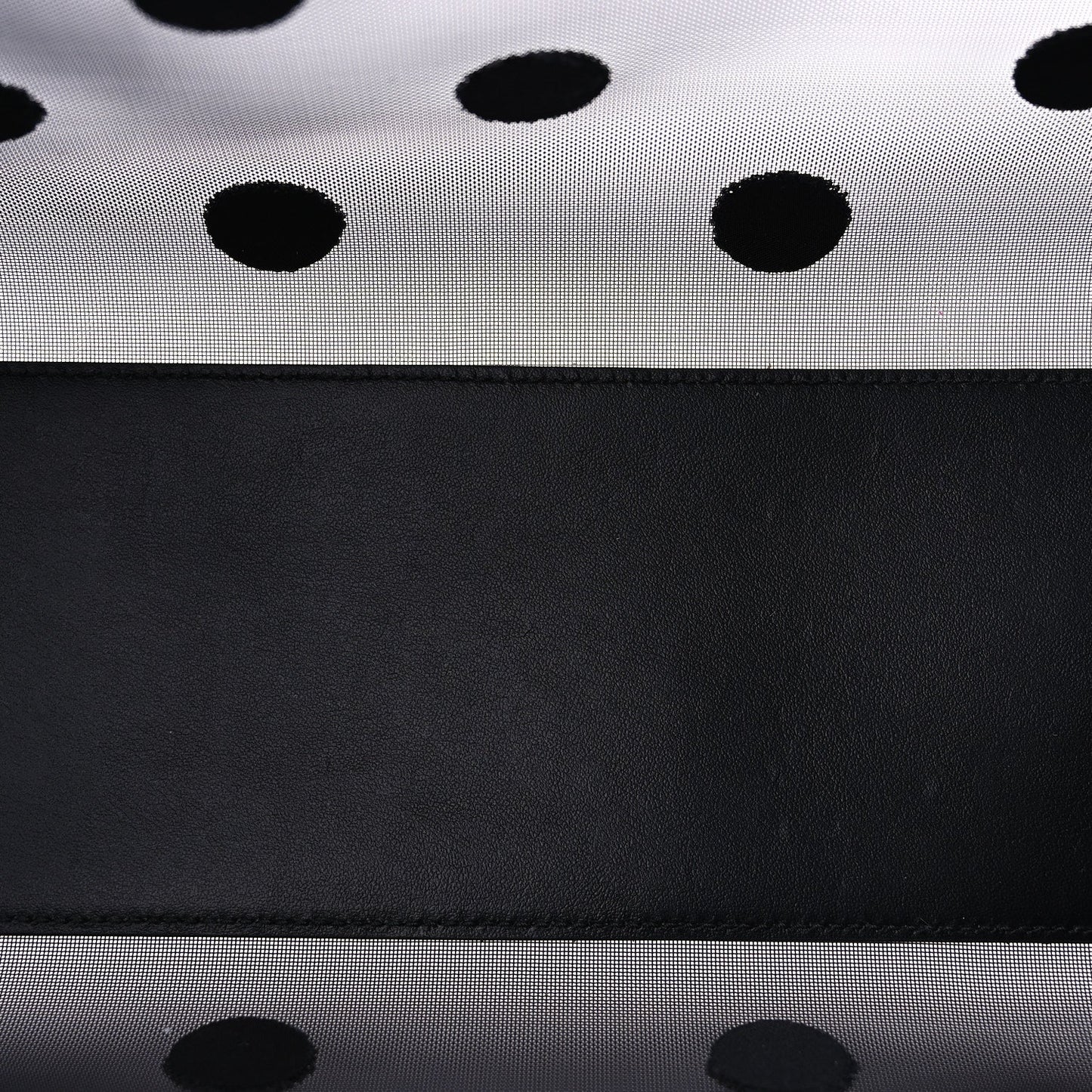 Prada Mesh Sequin Spazzolato Polka Dot Triangle Logo Tote Black