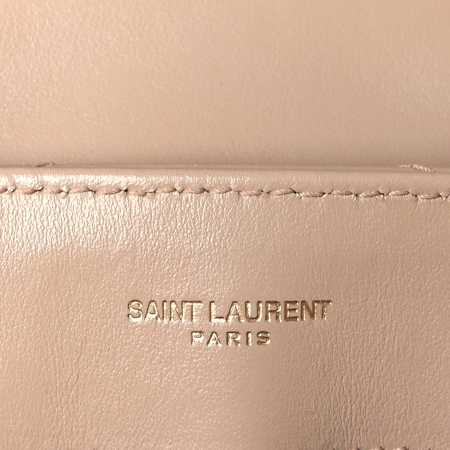 Saint Laurent Calfskin Y Quilted Monogram Small Loulou Chain Satchel Dark Beige