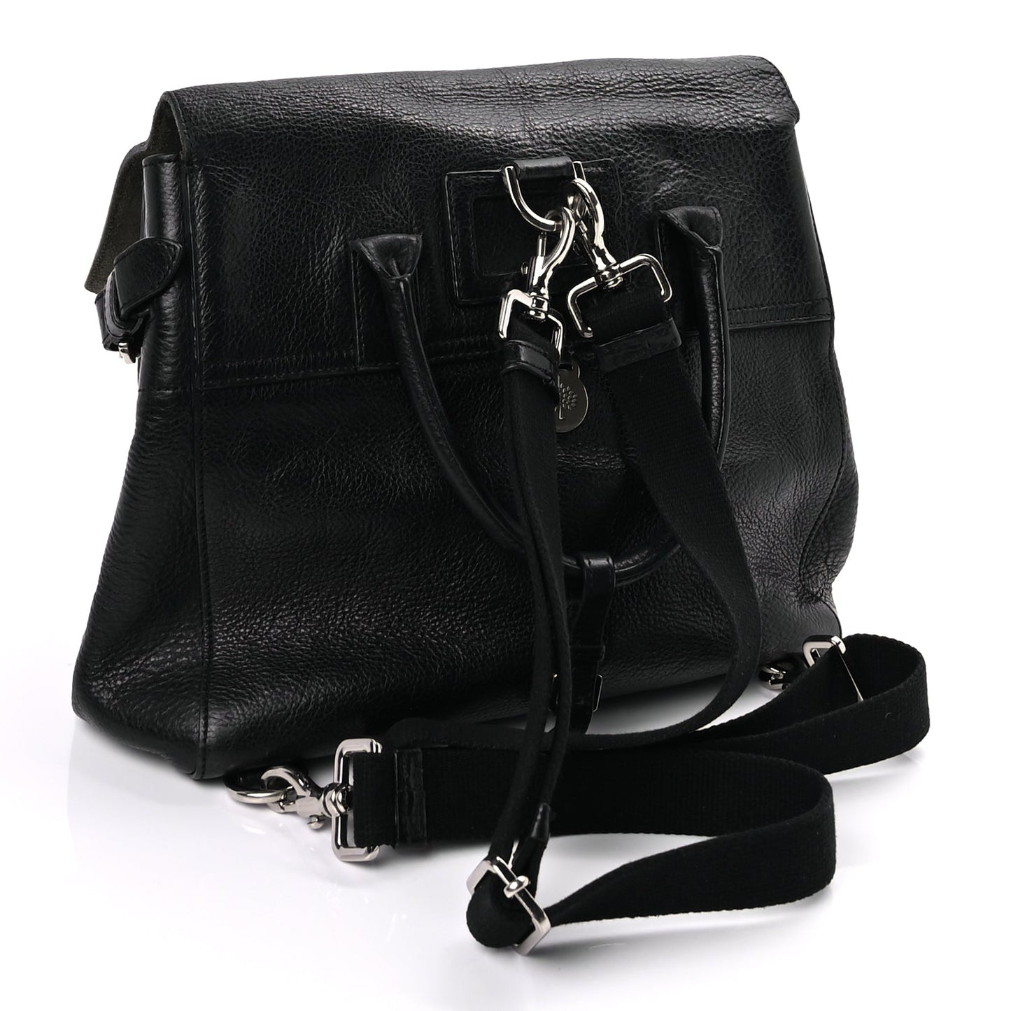 Mulberry Natural Leather Cara Delevingne Convertible Satchel  Black