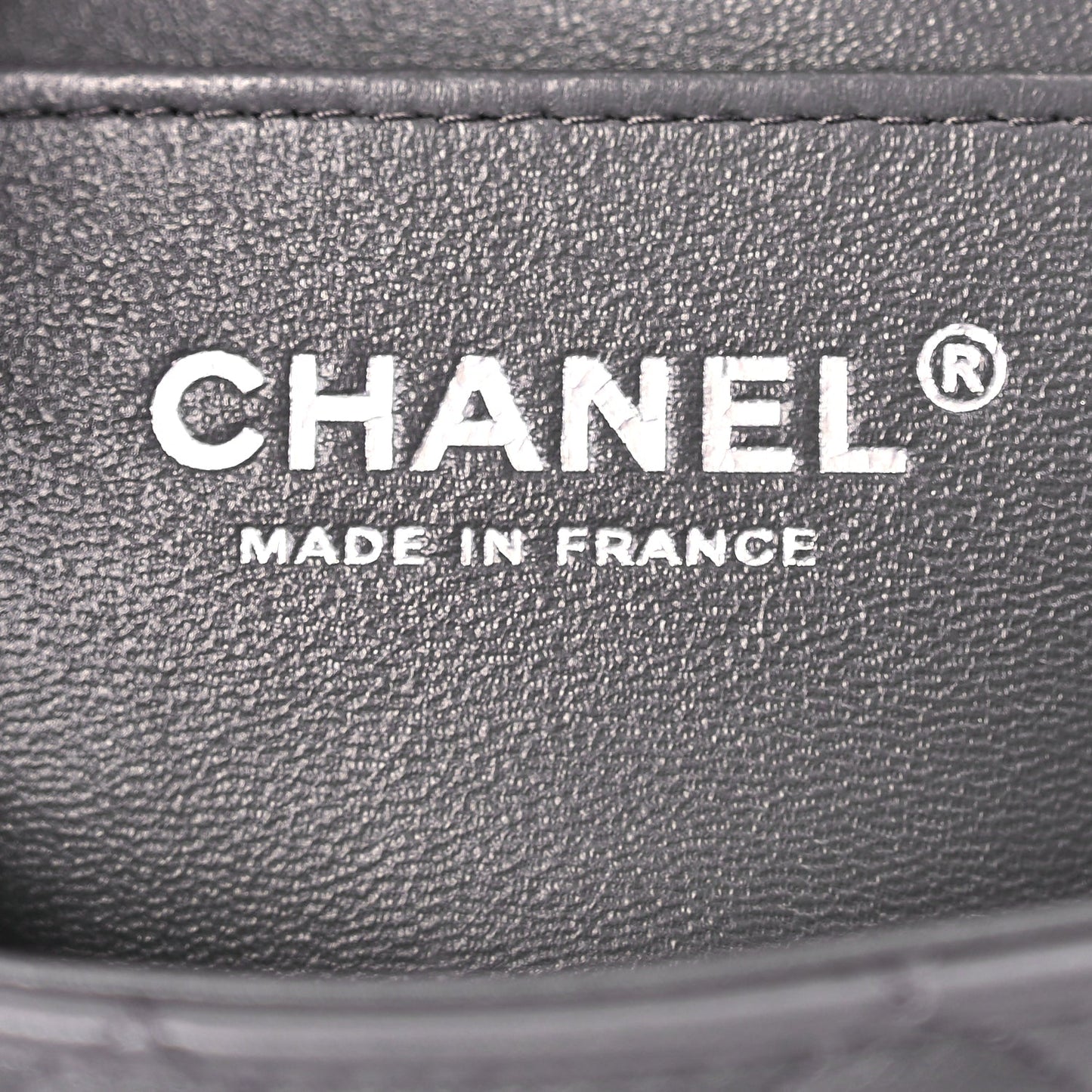 Chanel Lambskin Quilted Mini Rectangular Flap Dark Grey