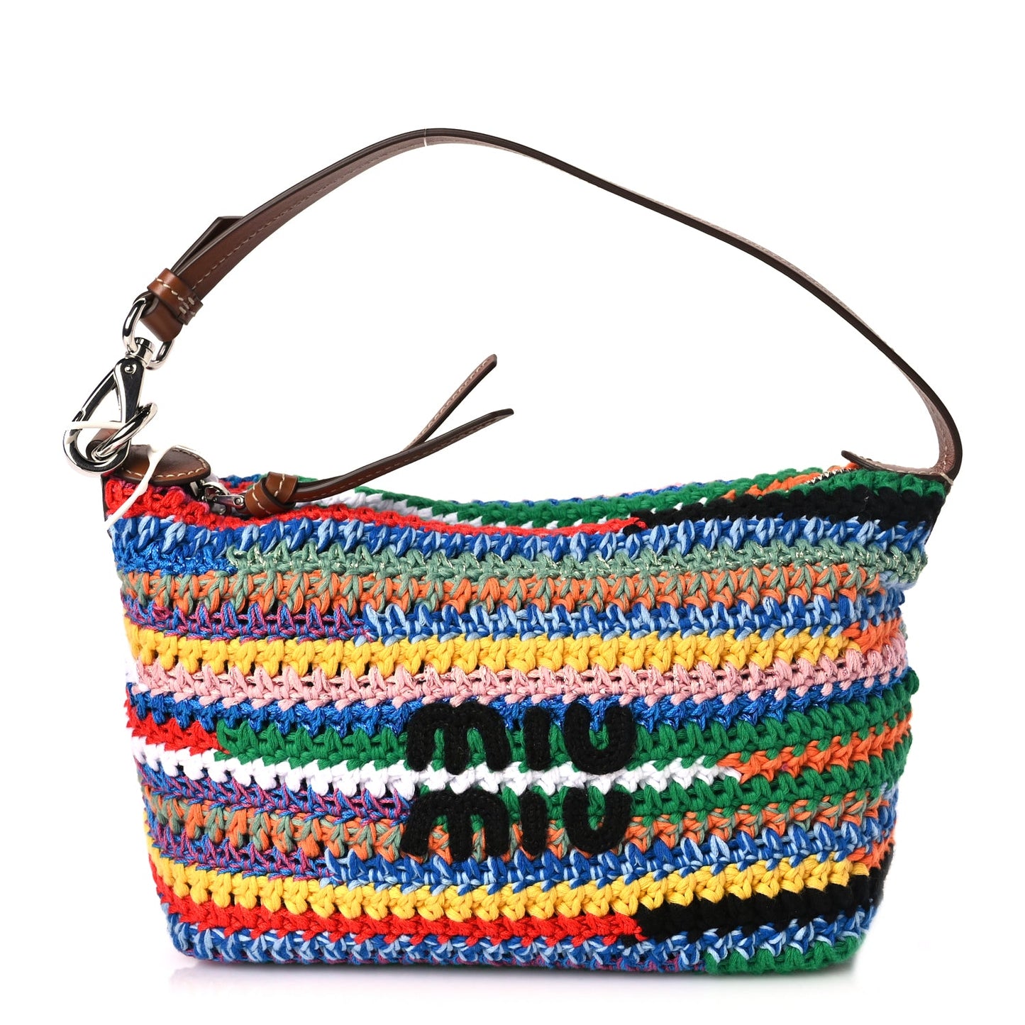 Miu Miu Fabric Crochet Pouch Multicolor