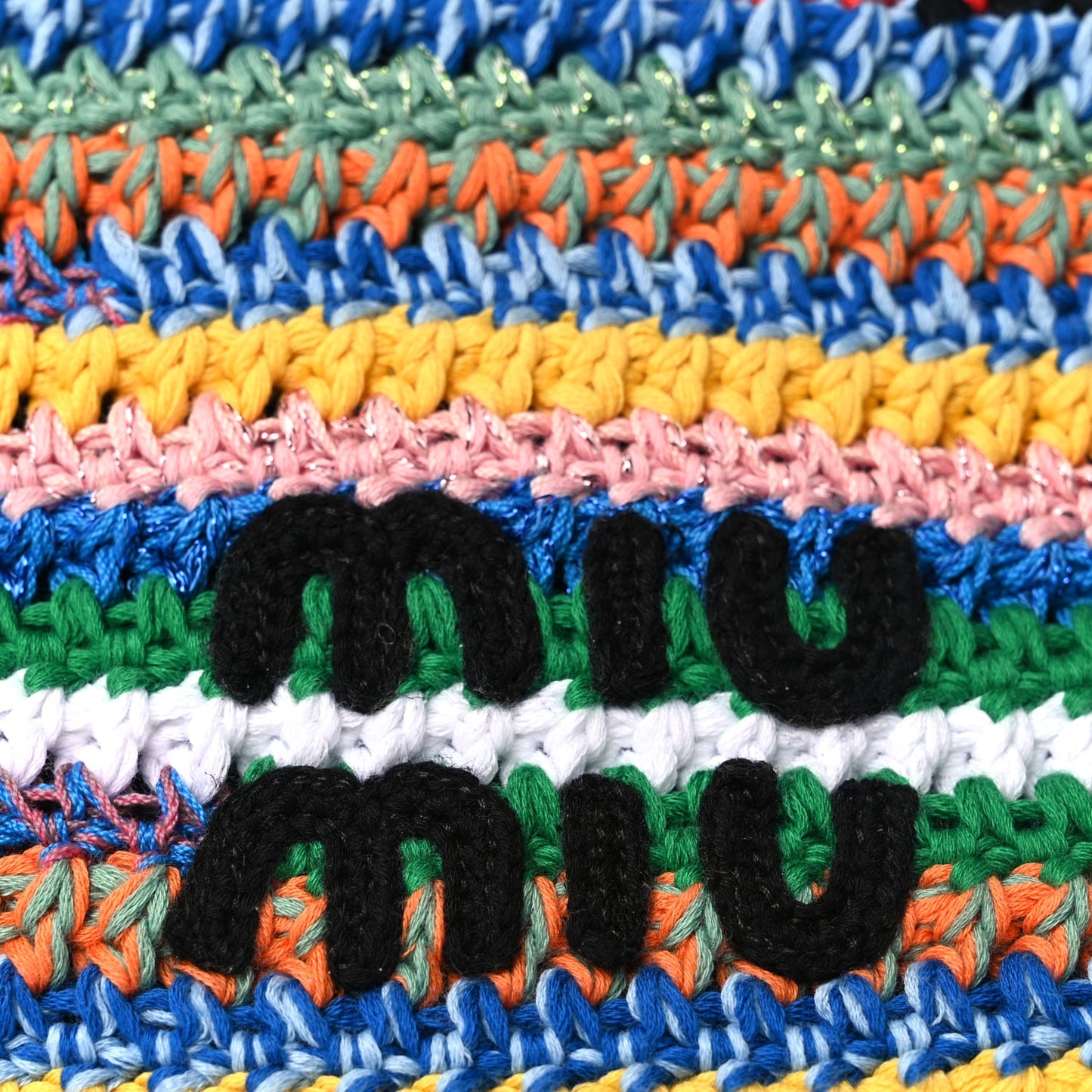 Miu Miu Fabric Crochet Pouch Multicolor
