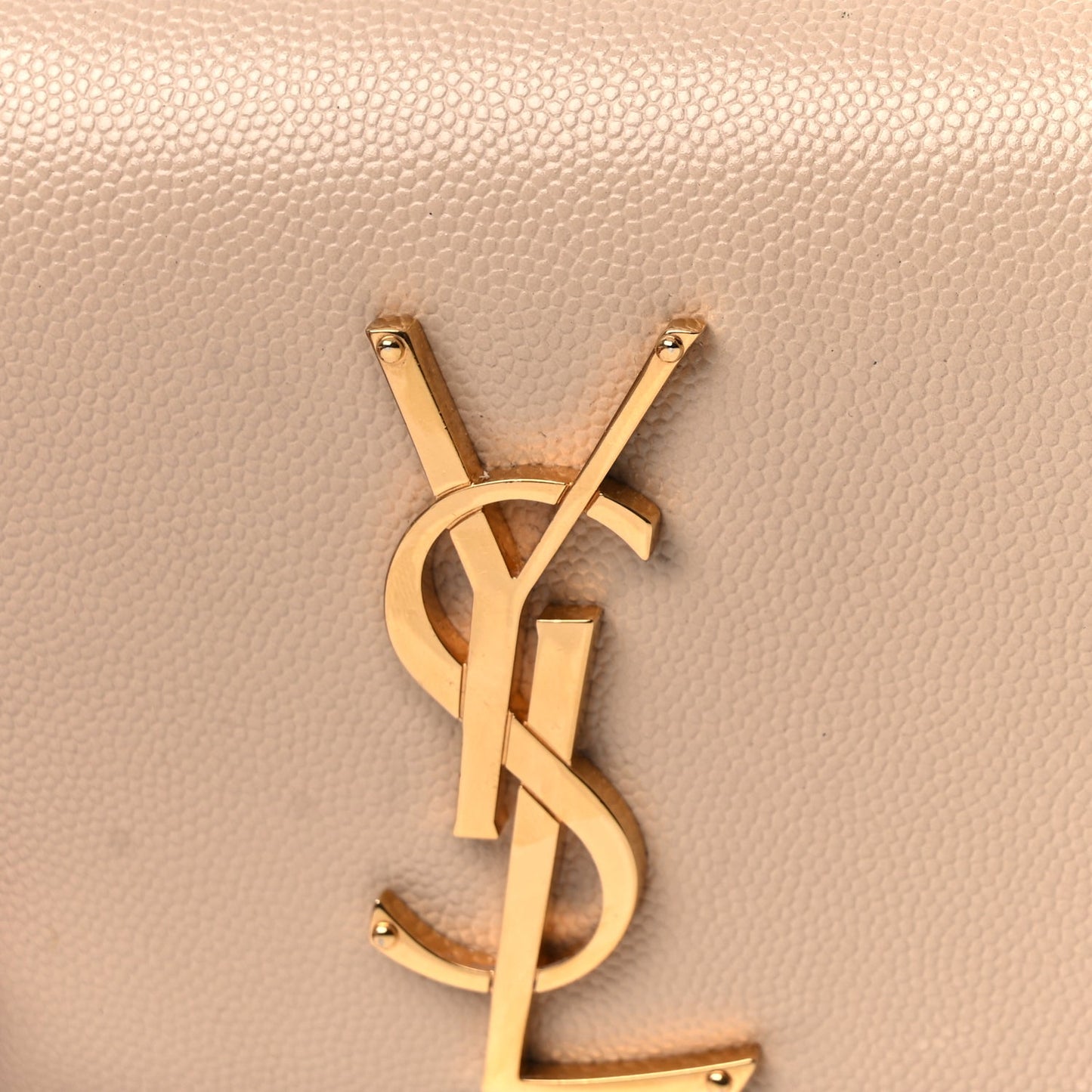 Saint Laurent Grain De Poudre Small Monogram Kate Satchel  Nude Powder