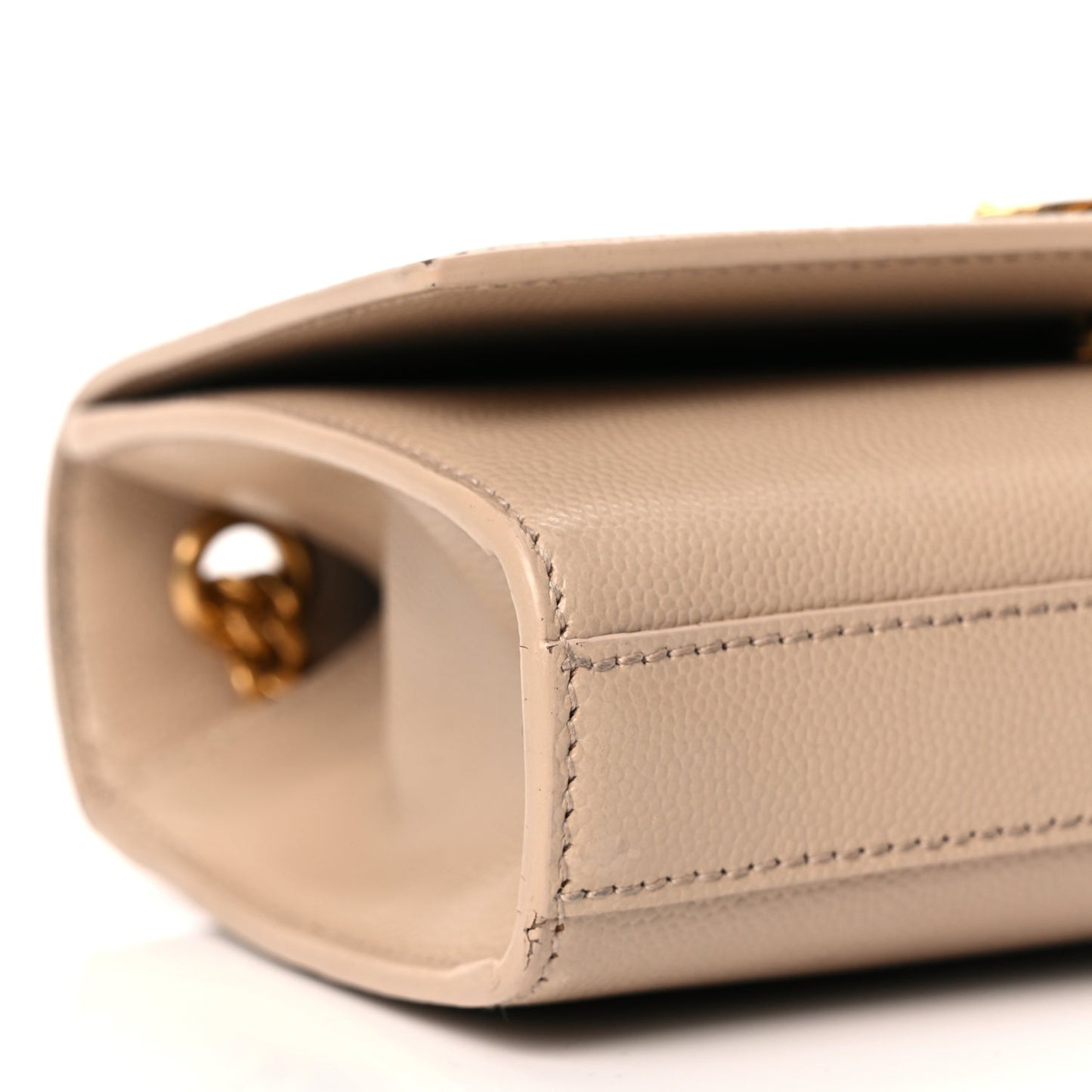 Saint Laurent Grain De Poudre Small Monogram Kate Satchel  Nude Powder