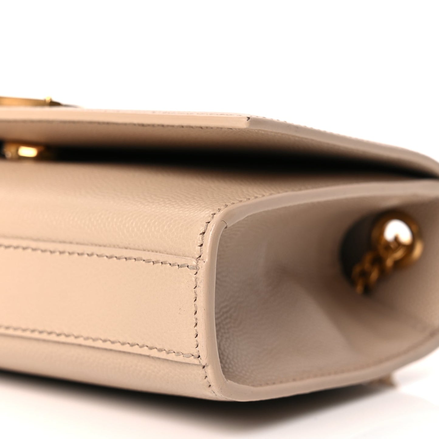 Saint Laurent Grain De Poudre Small Monogram Kate Satchel  Nude Powder