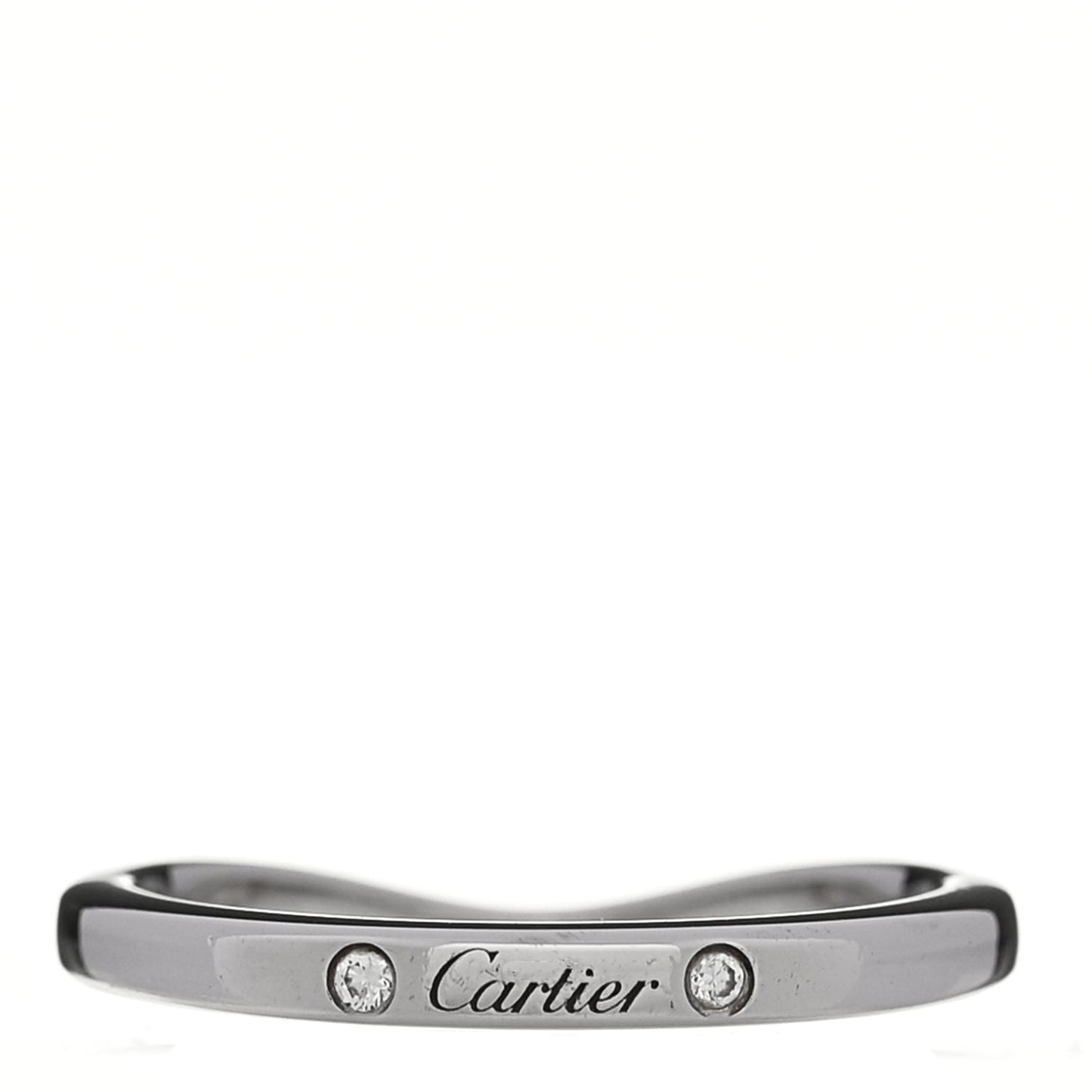 Cartier Platinum 3 Diamond Ballerine Wedding Band Ring 48 4.5