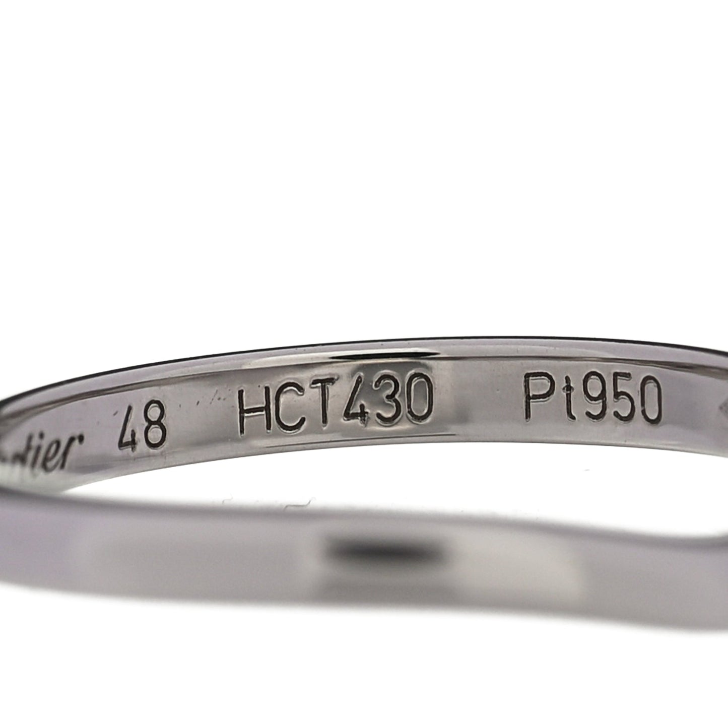 Cartier Platinum 3 Diamond Ballerine Wedding Band Ring 48 4.5
