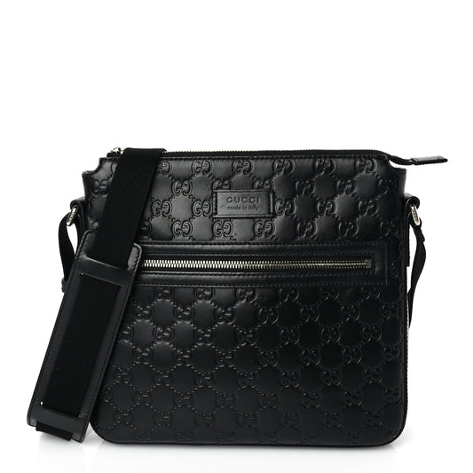 Gucci Guccissima Signature Small Messenger Bag Black