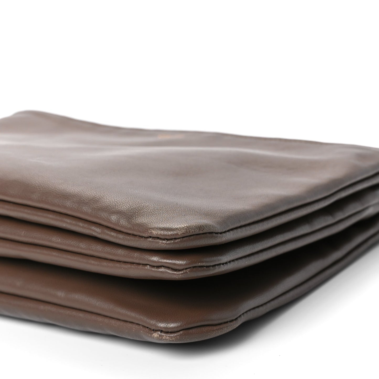 Celine Lambskin Large Trio Crossbody Bag Brown