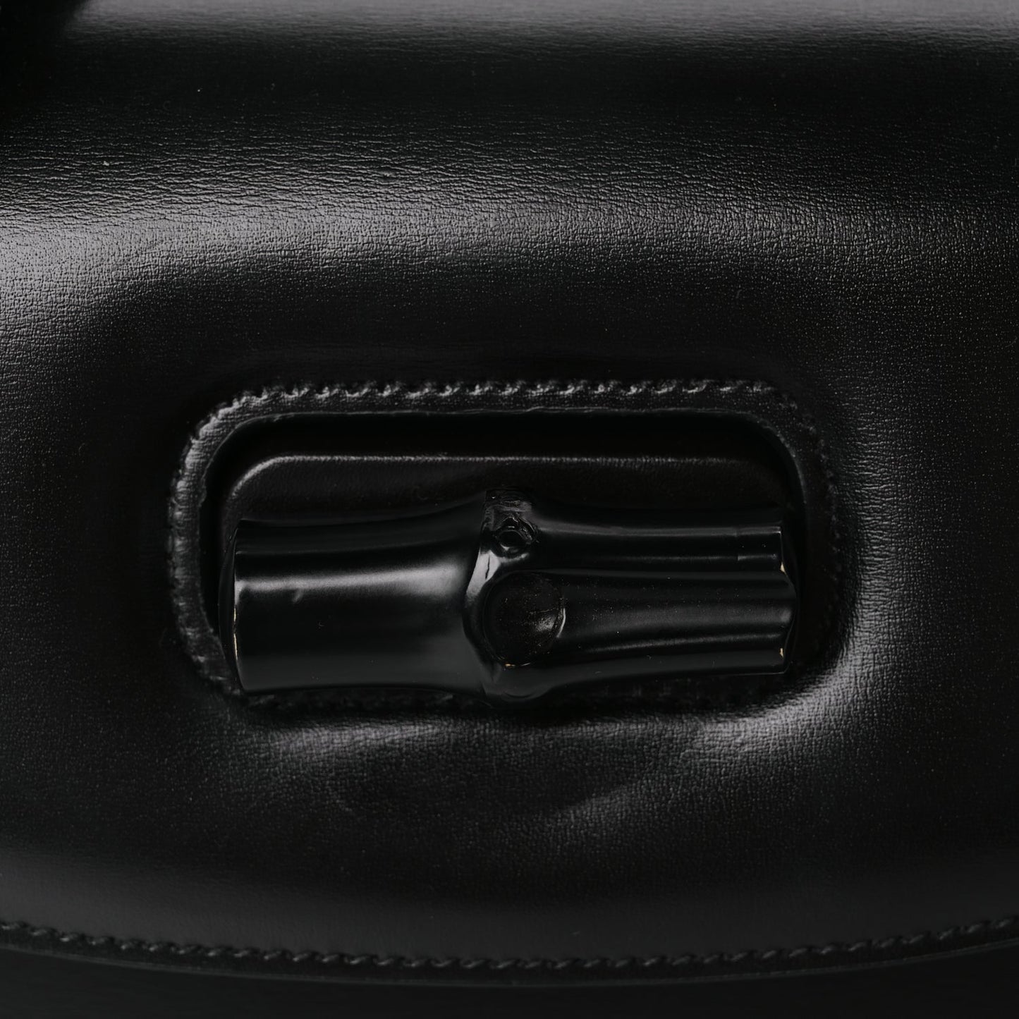 Gucci Boarded Dyana Lux Calfskin Web Monochrome Medium Bamboo 1947 Top Handle Bag Black