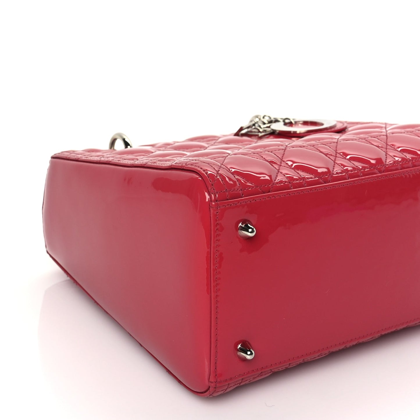 Christian Dior Patent Cannage Medium Lady Dior Fuchsia