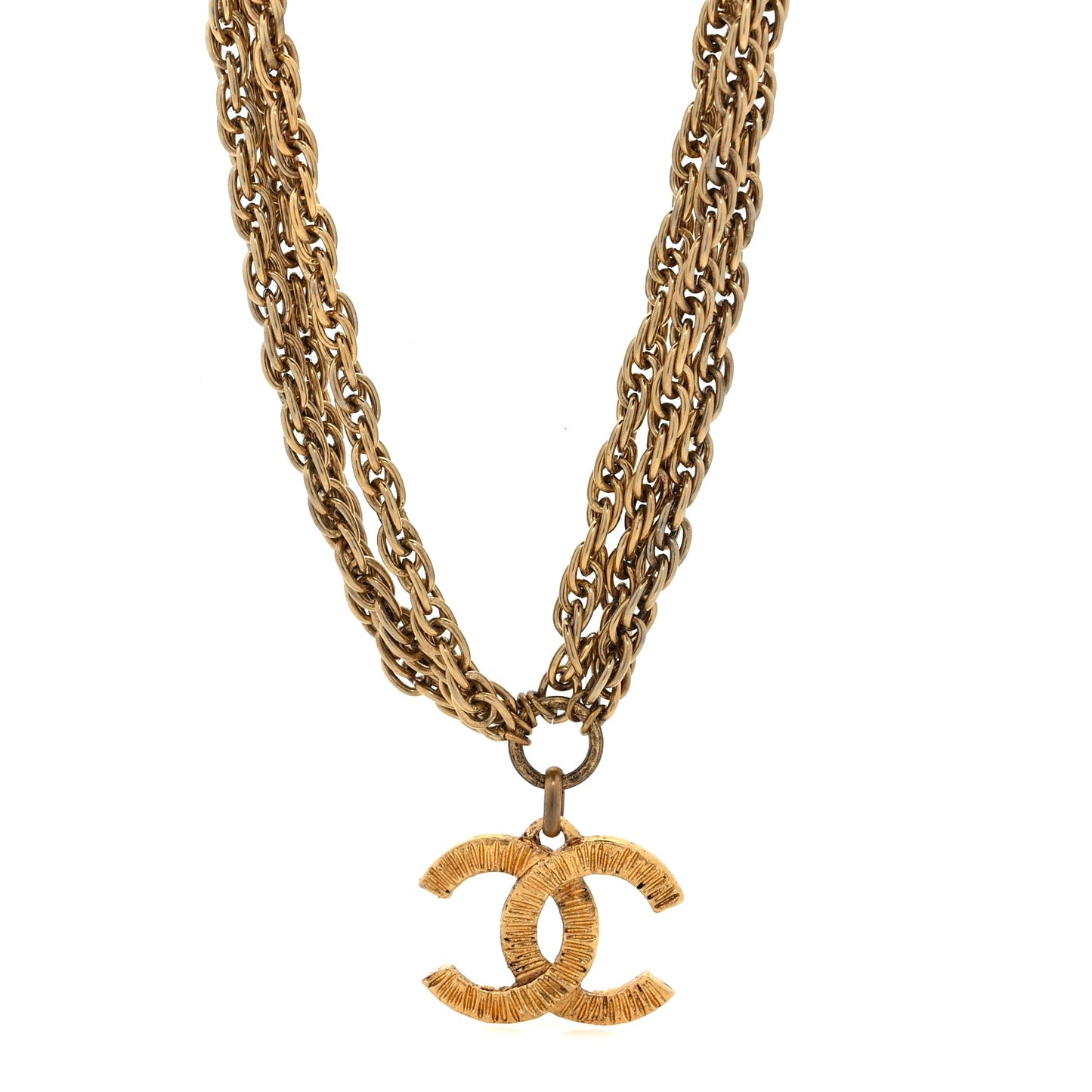 Chanel CC Chain Necklace Gold Gold