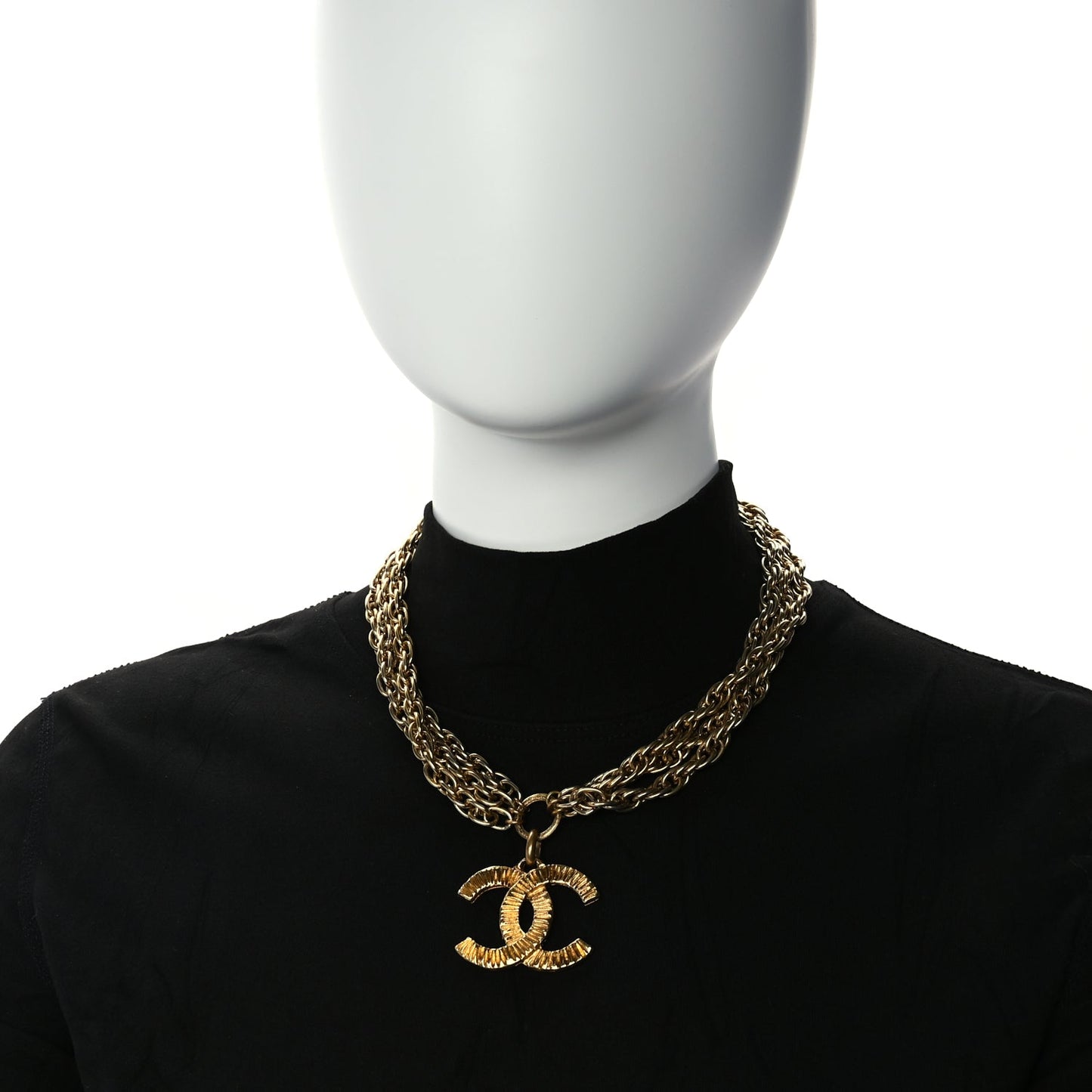 Chanel CC Chain Necklace Gold Gold