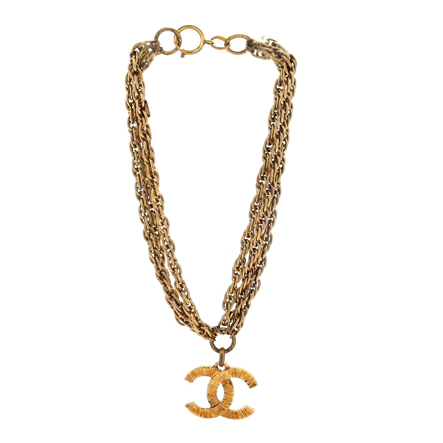 Chanel CC Chain Necklace Gold Gold