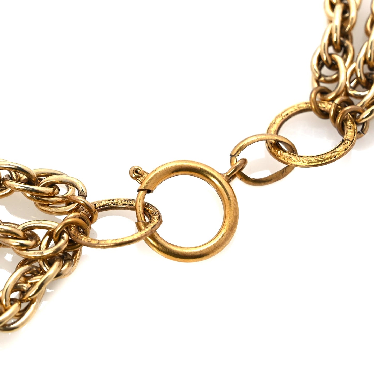 Chanel CC Chain Necklace Gold Gold