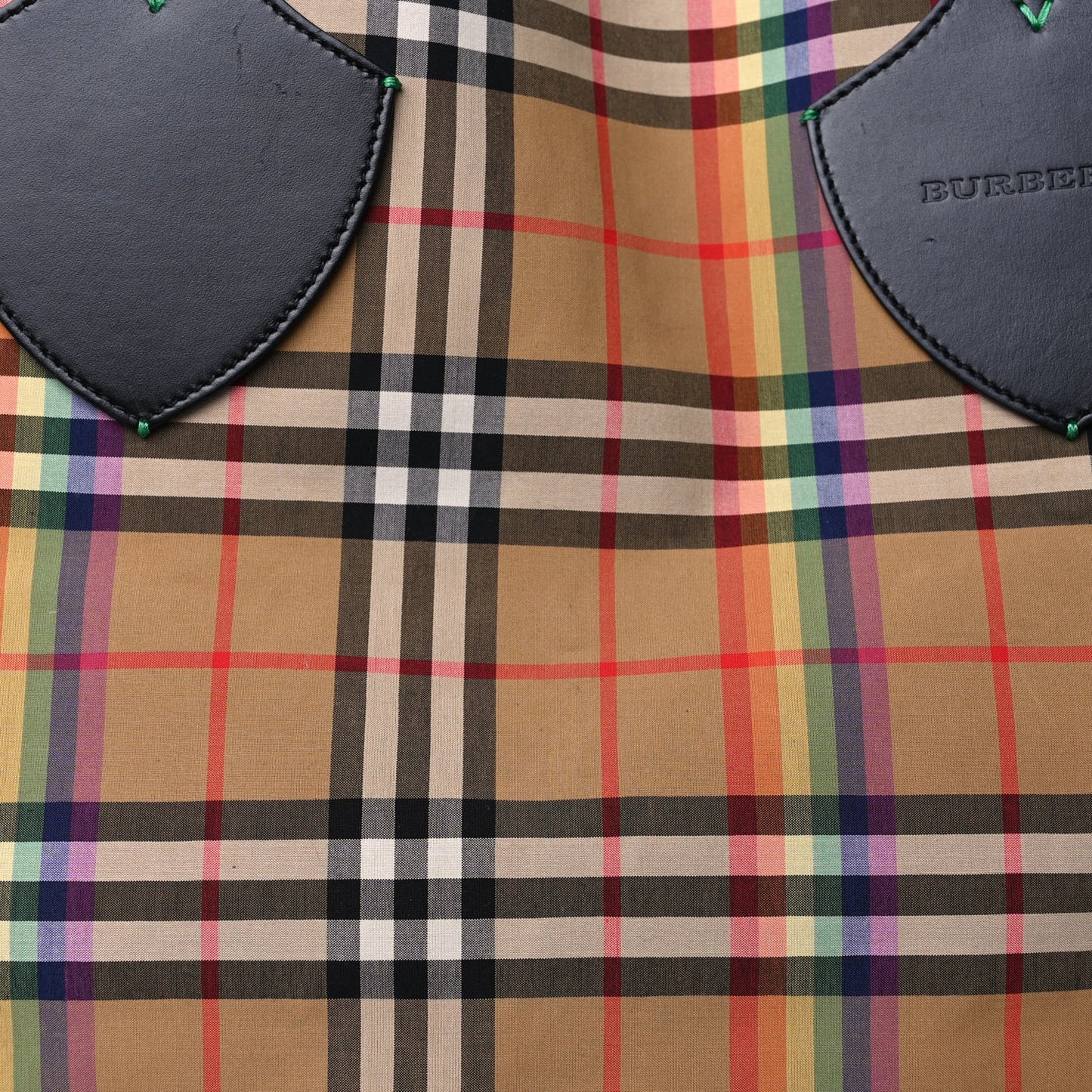 Burberry Vintage Rainbow Check Extra Large The Giant Reversible Tote  Antique Yellow