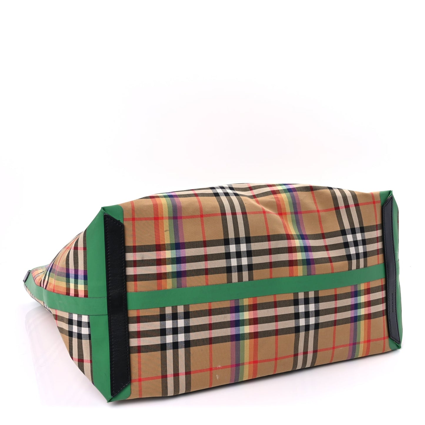 Burberry Vintage Rainbow Check Extra Large The Giant Reversible Tote  Antique Yellow