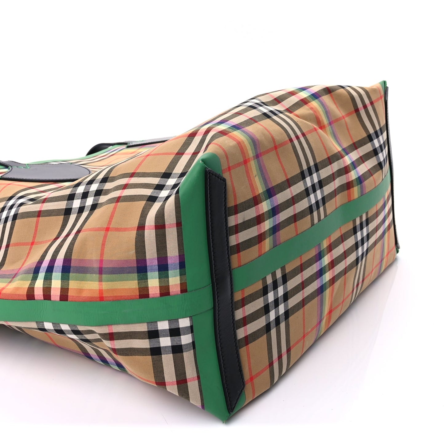 Burberry Vintage Rainbow Check Extra Large The Giant Reversible Tote  Antique Yellow