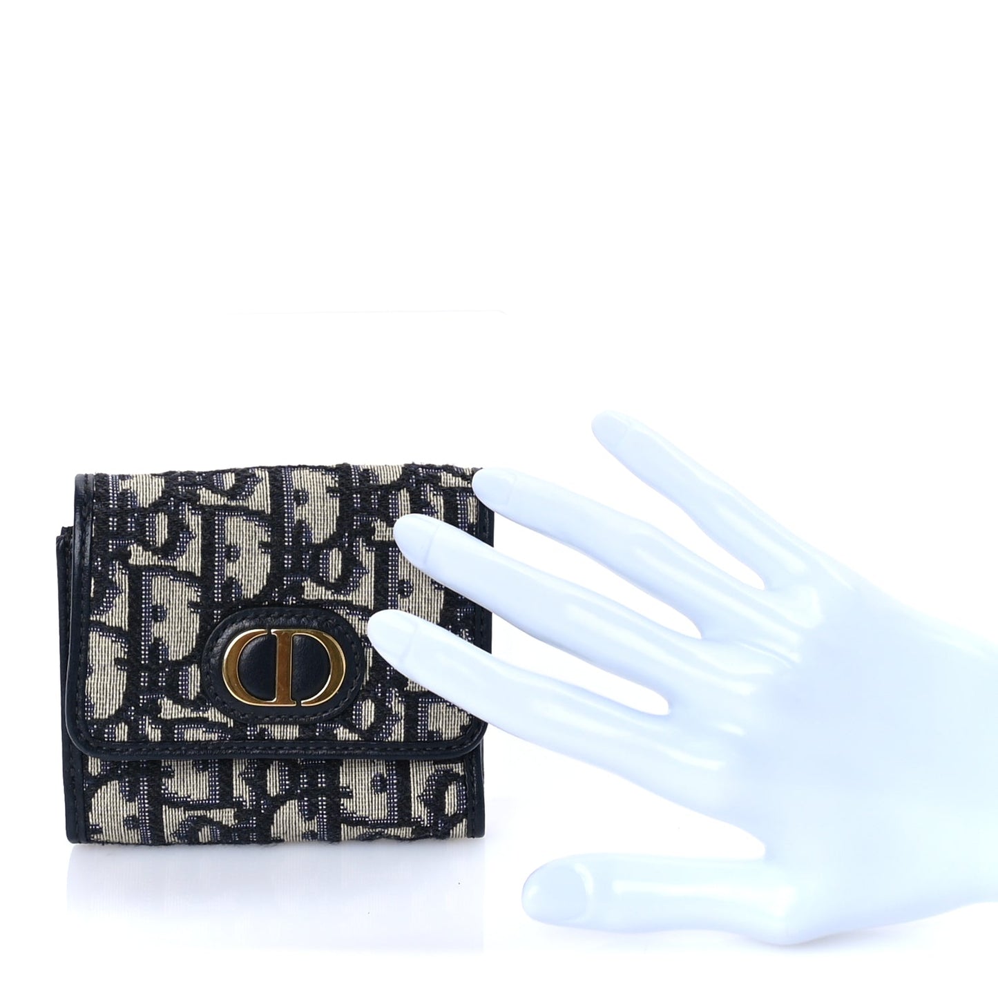 Christian Dior Oblique 30 Montaigne Lotus Wallet Blue