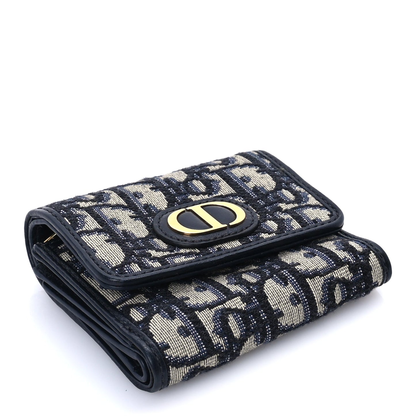 Christian Dior Oblique 30 Montaigne Lotus Wallet Blue