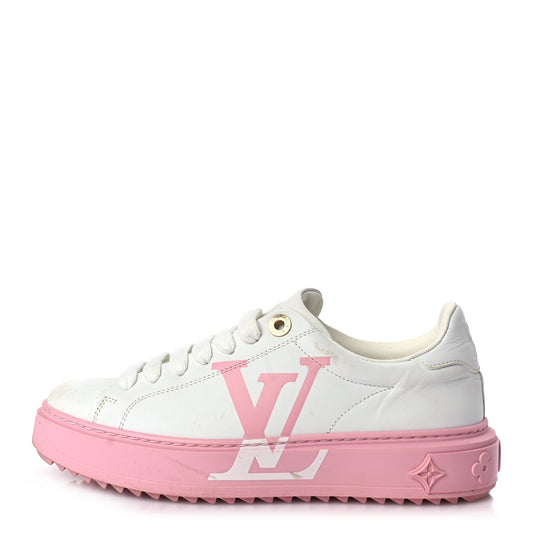 Louis Vuitton Monogram Time Out Sneakers 36 White Pink